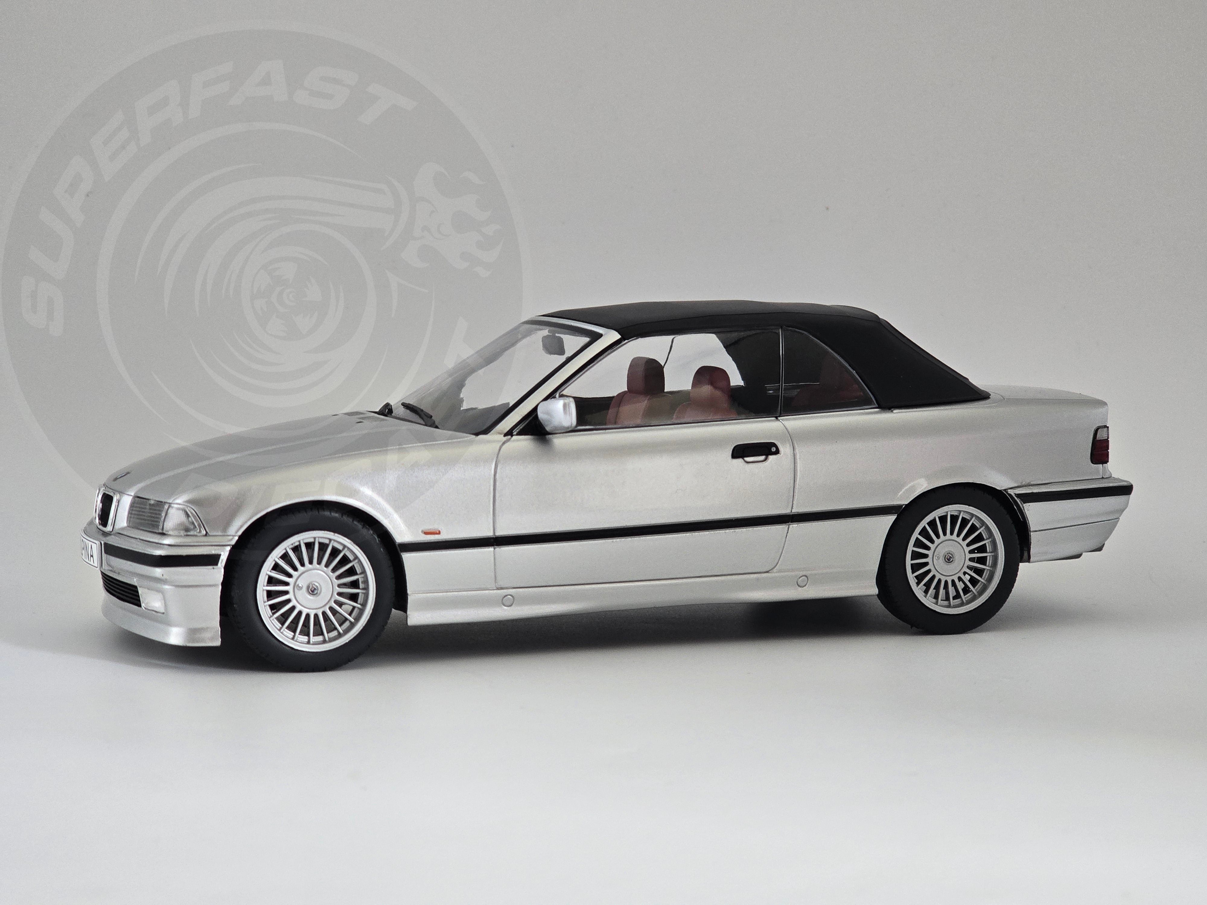 MCG 1:18 Scale Diecast Model, 1996 BMW E36 Alpina B3 3.2 Convertible, Silver