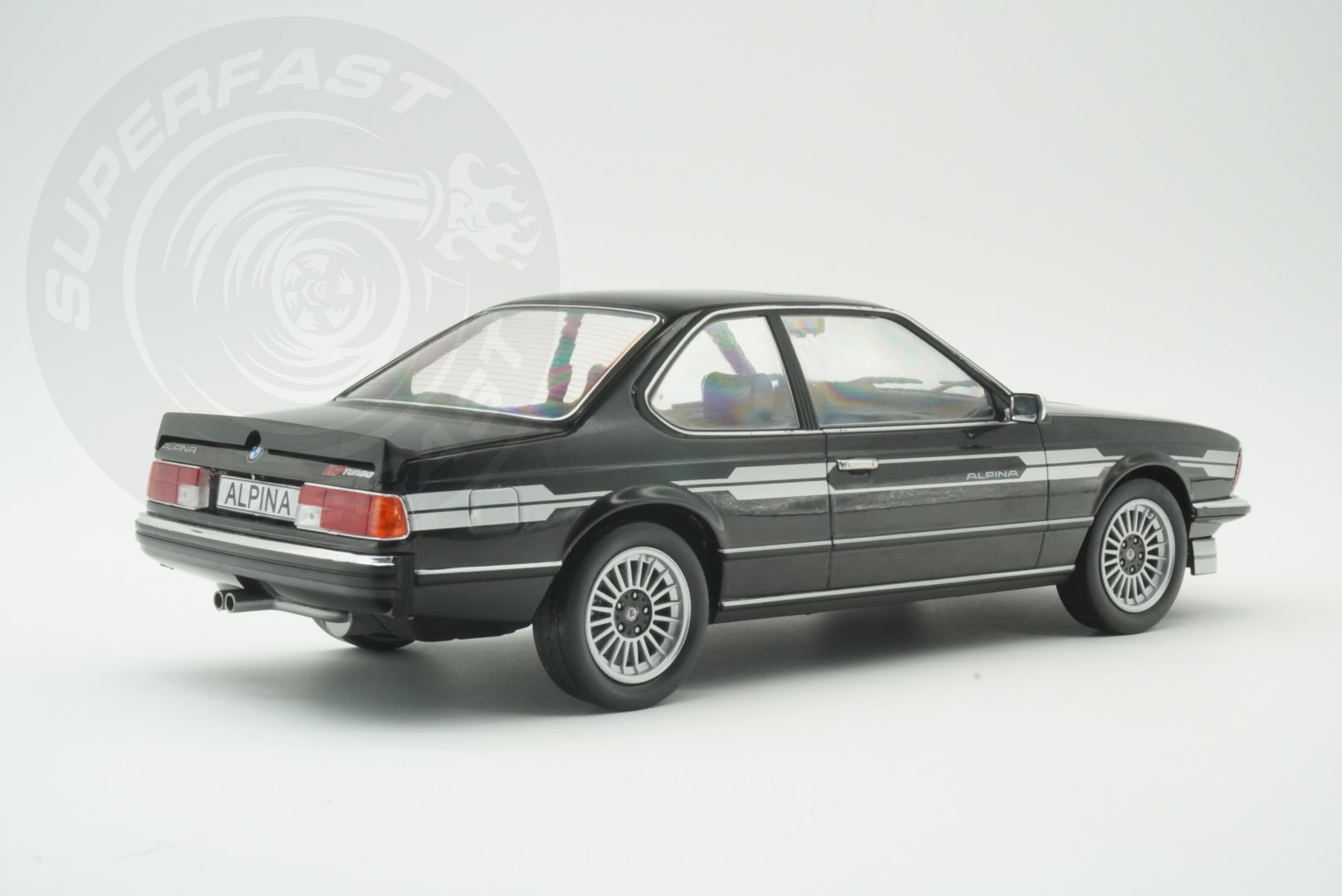 MCG 1:18 Scale Diecast Model Car - 1980 BMW Alpina B7 Turbo (E24), Black - MCG18235