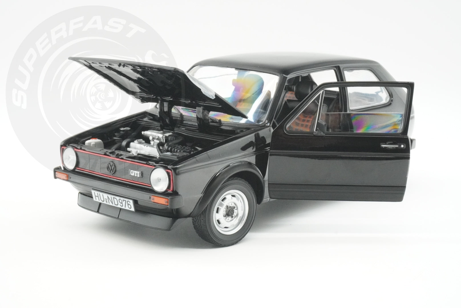 Norev 1:18 Scale Diecast Model Car - 1976 Volkswagen Golf Mk1 GTI Black - 188487