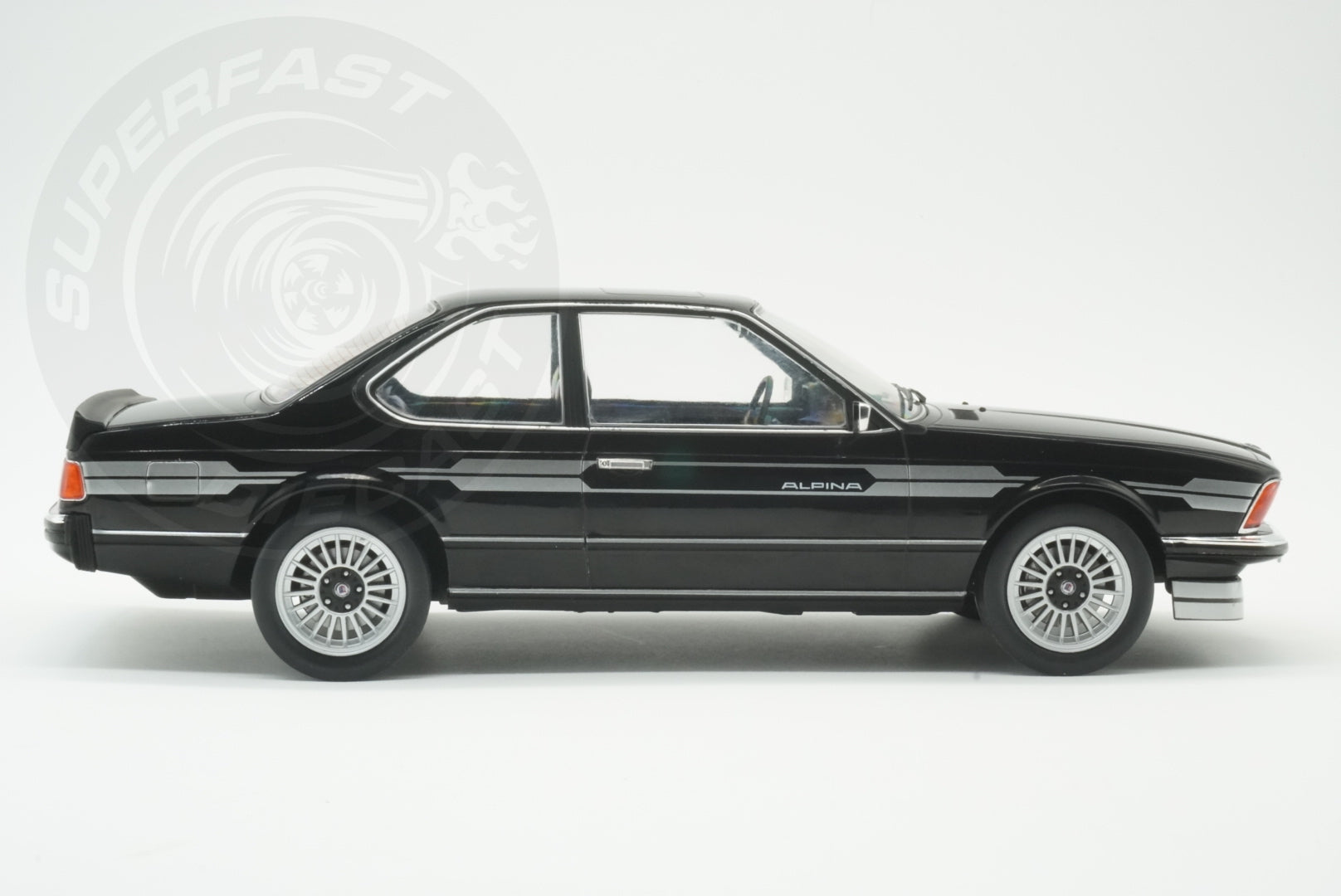 MCG 1:18 Scale Diecast Model Car - 1980 BMW Alpina B7 Turbo (E24), Black - MCG18235