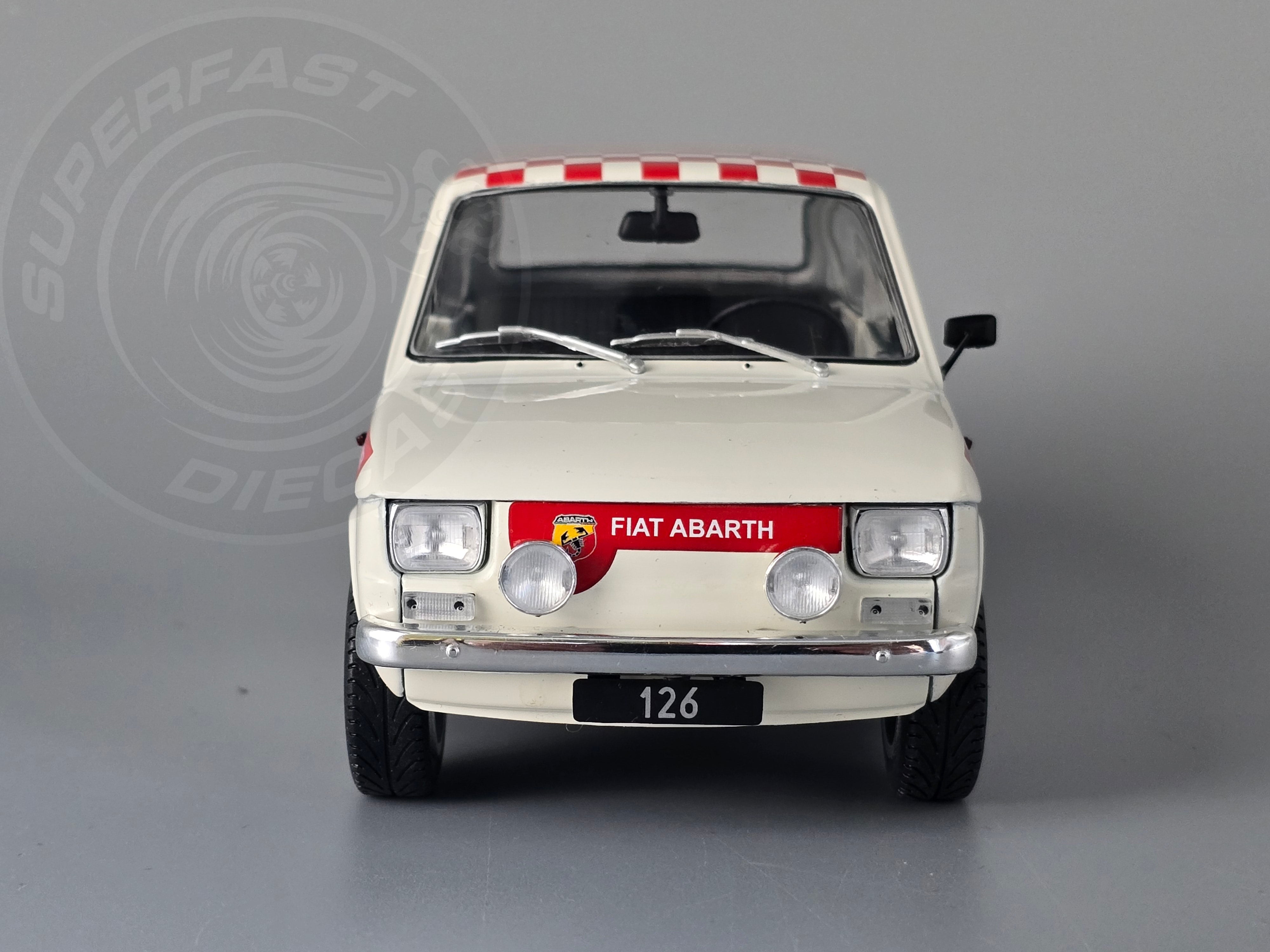 MCG 1:18 Fiat 126 Abarth - White with Red Decals