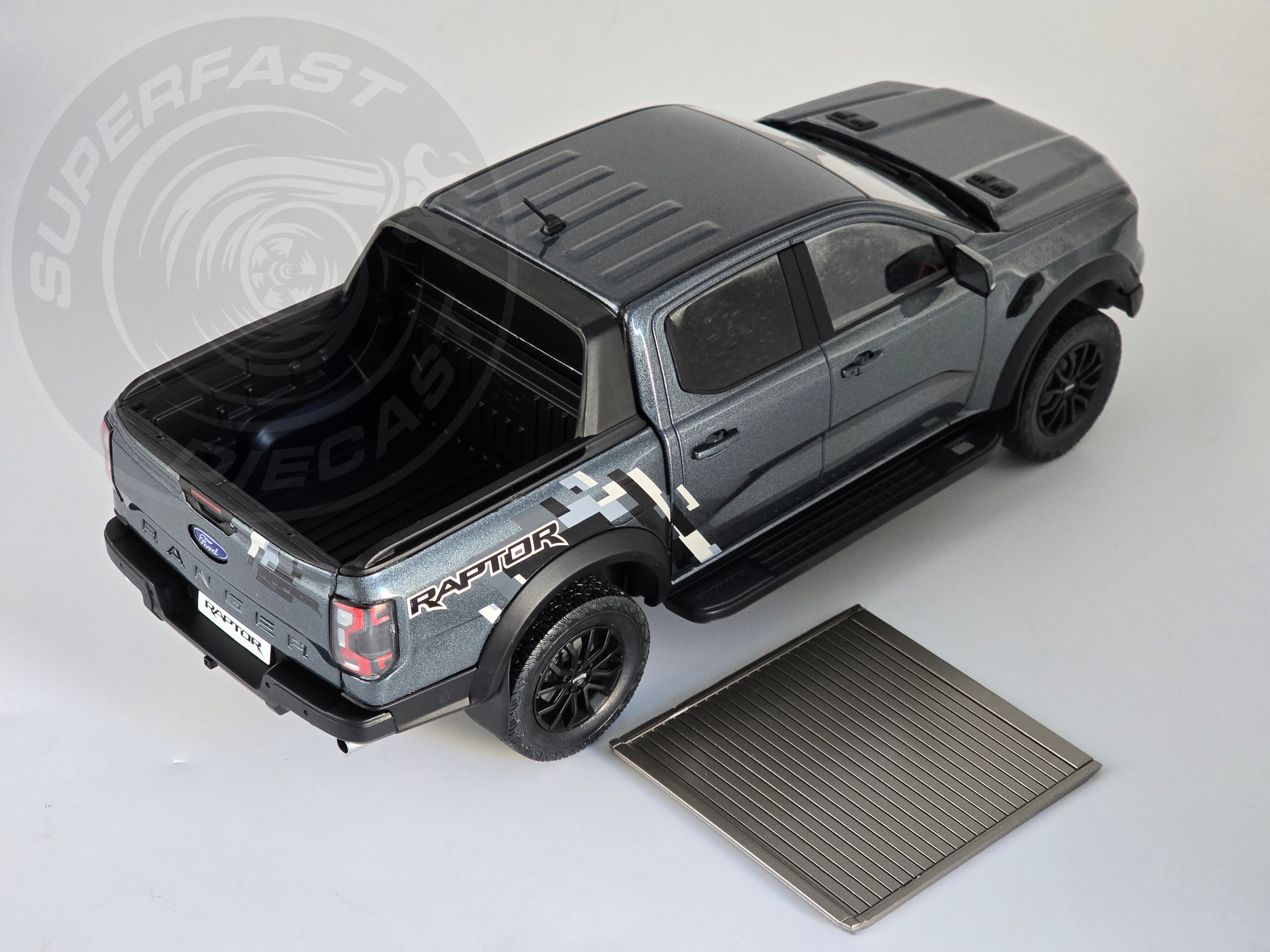 MCG 1:18 Scale Diecast Model Car -  2023 Ford Ranger Raptor, Metallic Grey