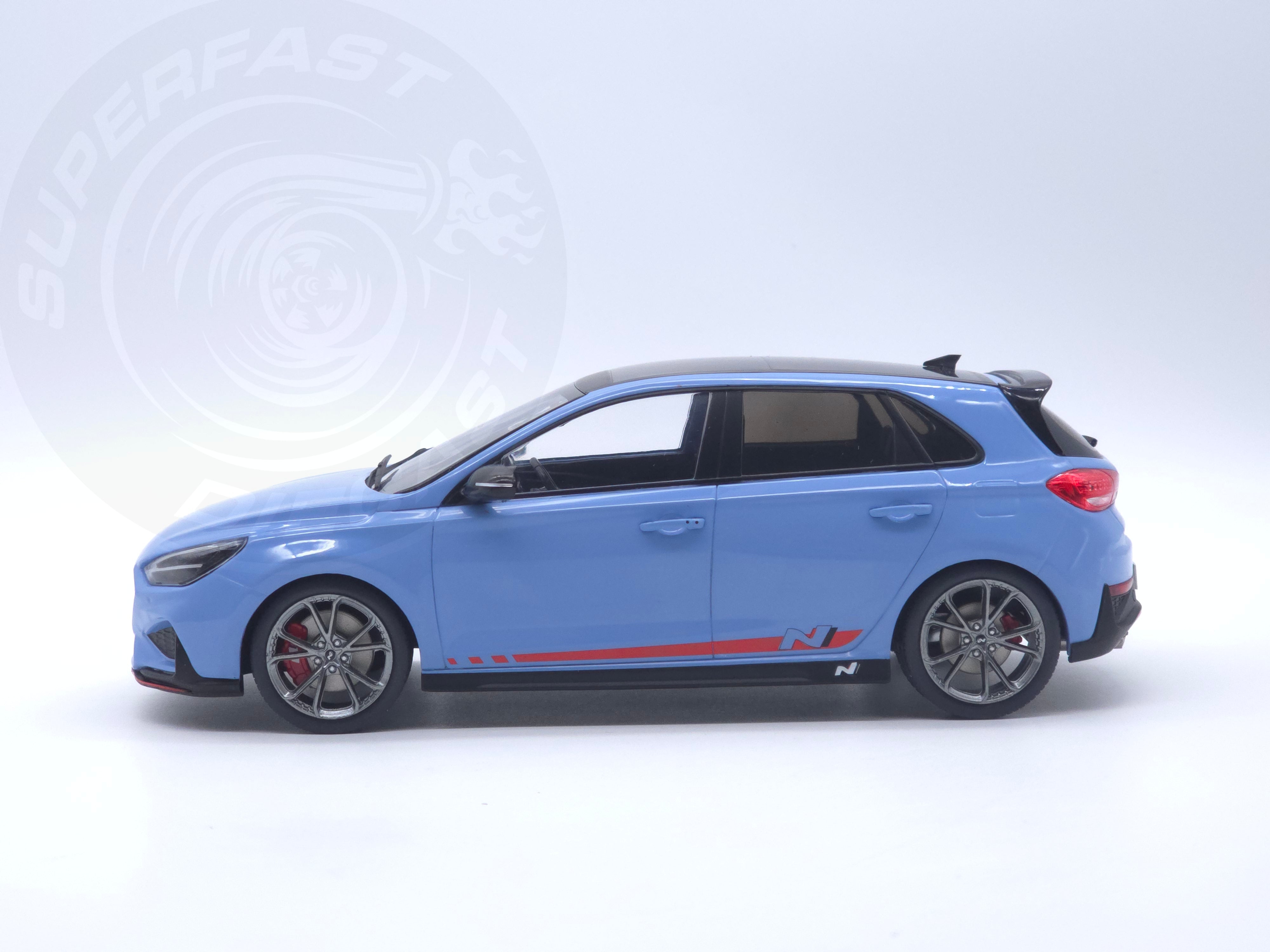 MCG 1:18 Scale Diecast Model Car - 2021 Hyundai i30 N, Light Blue - MCG18503