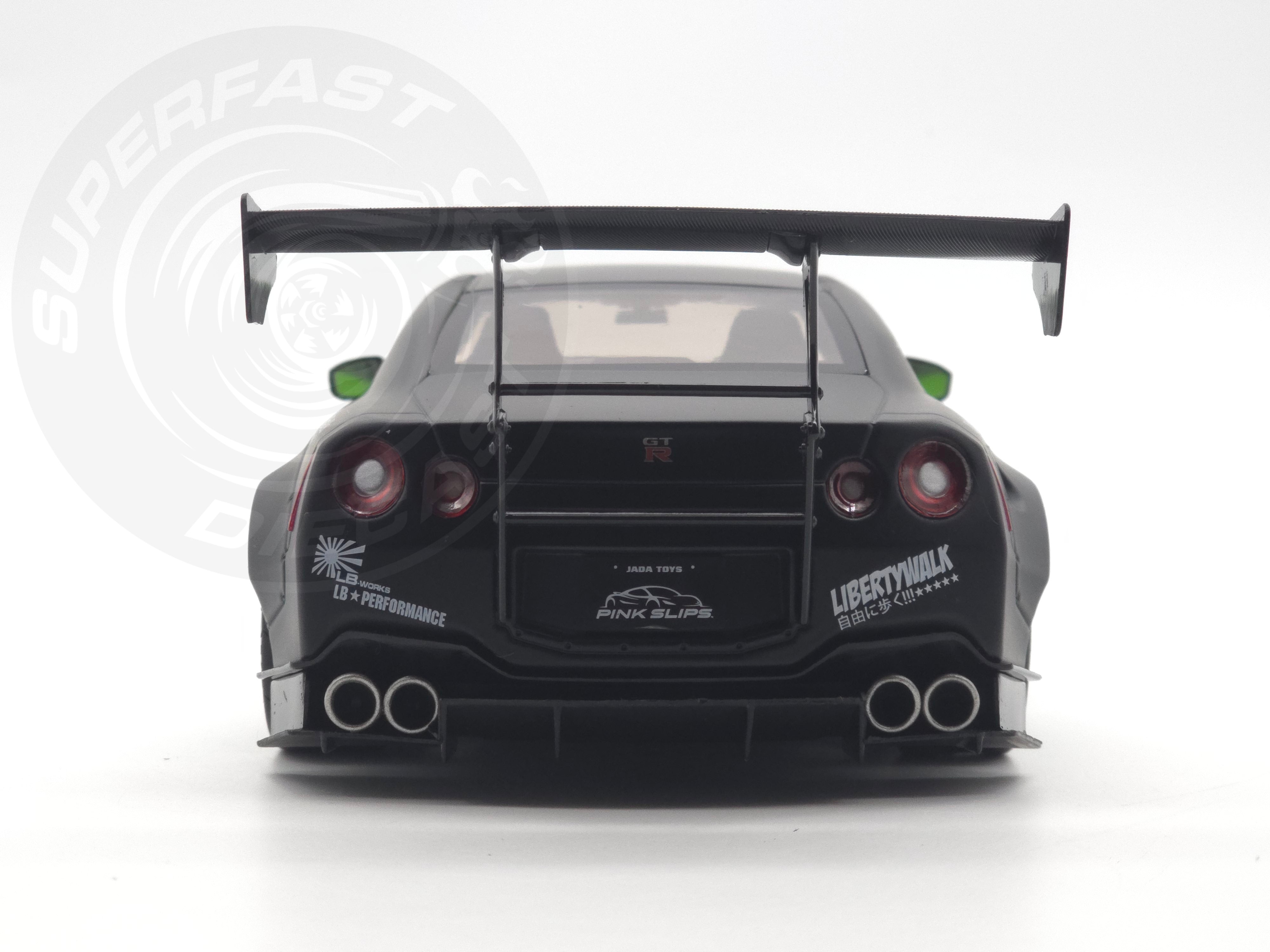Jada 1:18 Scale Diecast - Pink Slips - Nissan GT-R (R35) with Libery Walk Body Kit 2.0, Green/Black - 35724
