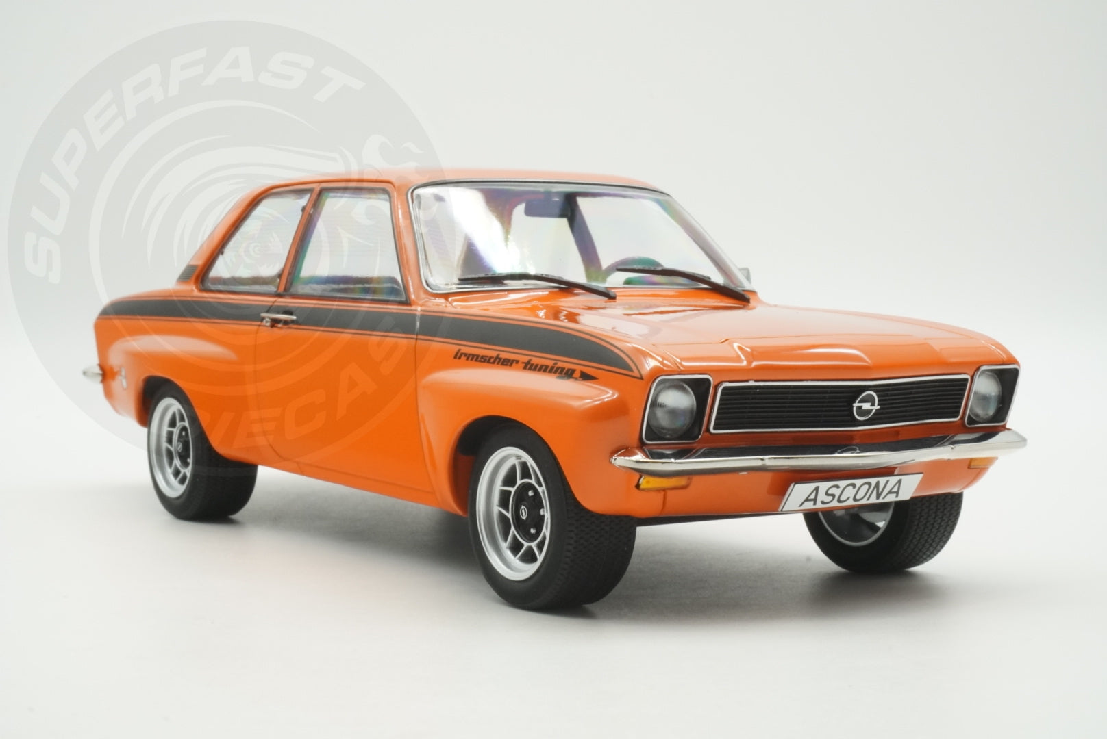 MCG 1:18 Diecast - Opel Ascona A Irmscher, Orange/Black - MCG18839