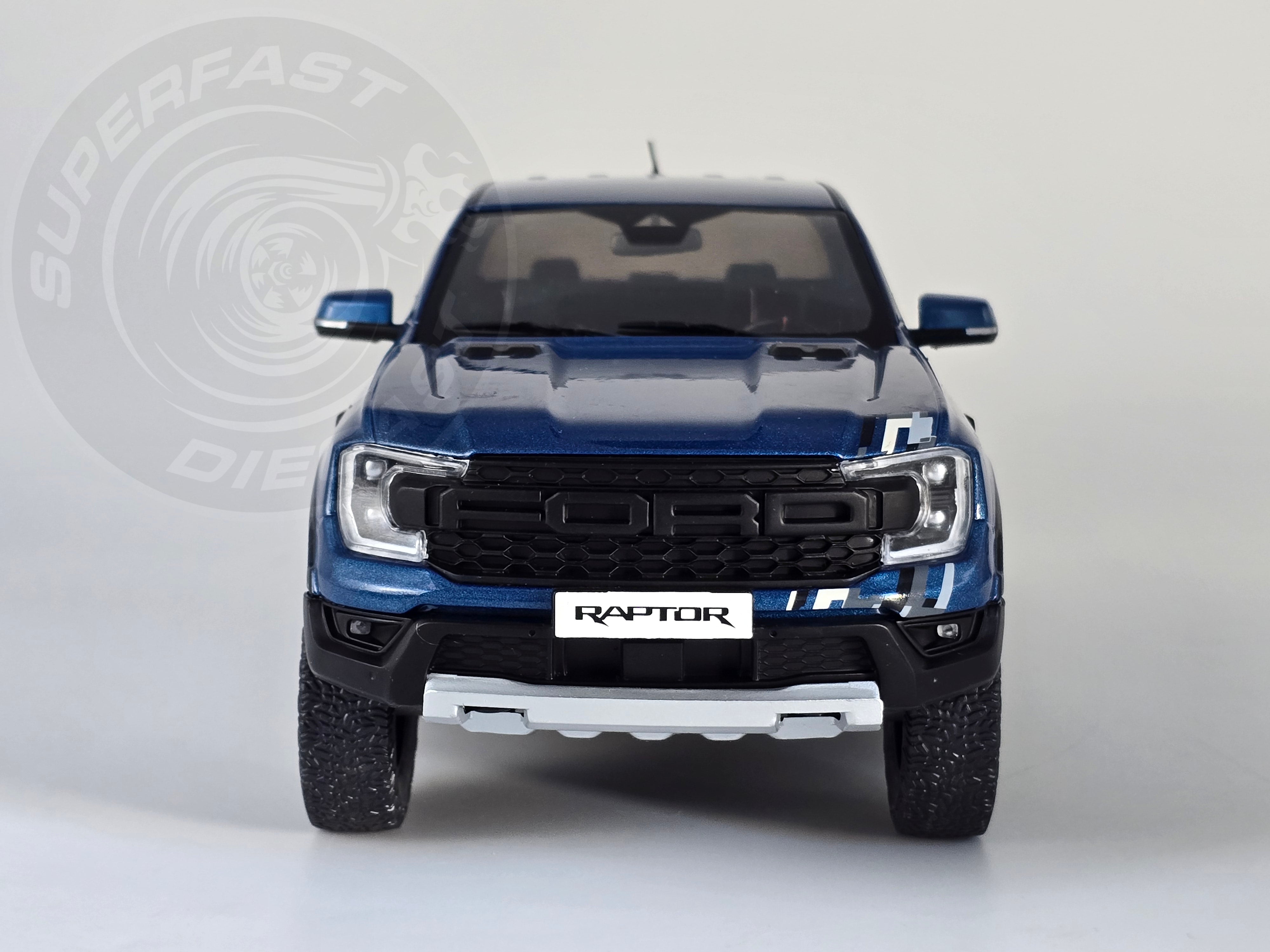 MCG 1:18 Scale Diecast Model Car -  2023 Ford Ranger Raptor, Metallic Blue