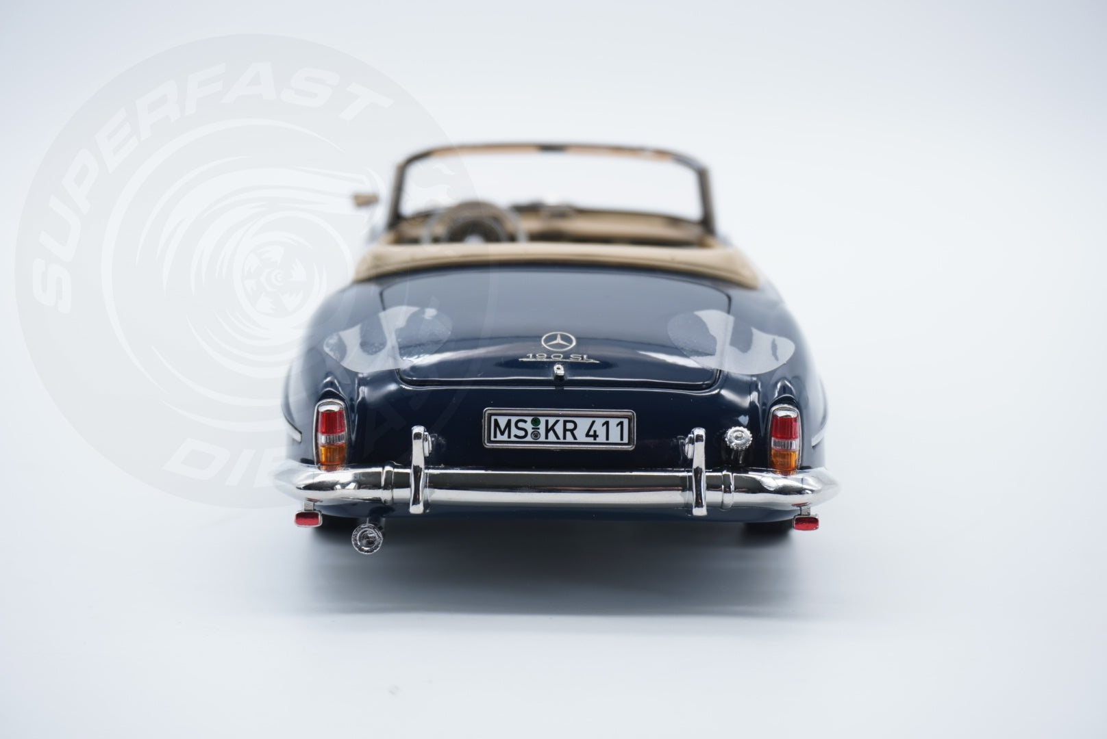 Norev 1:18 Scale Diecast Car - 1954 Mercedes Benz 190 SL, Middle Blue - 183403