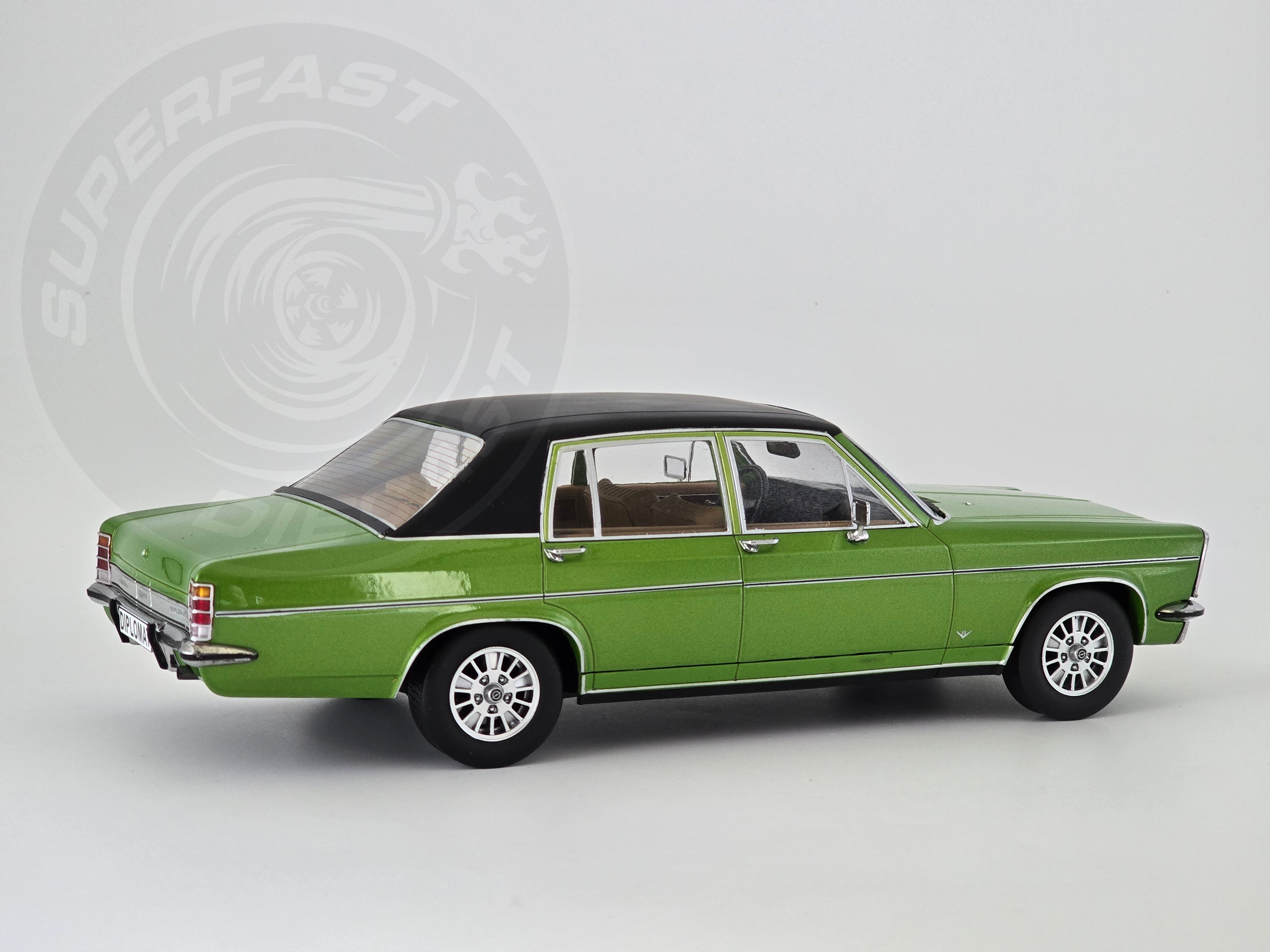 MCG 1:18 Scale Diecast Model Car - 1972 Opel Diplomat B 5.4L Automatic, Green