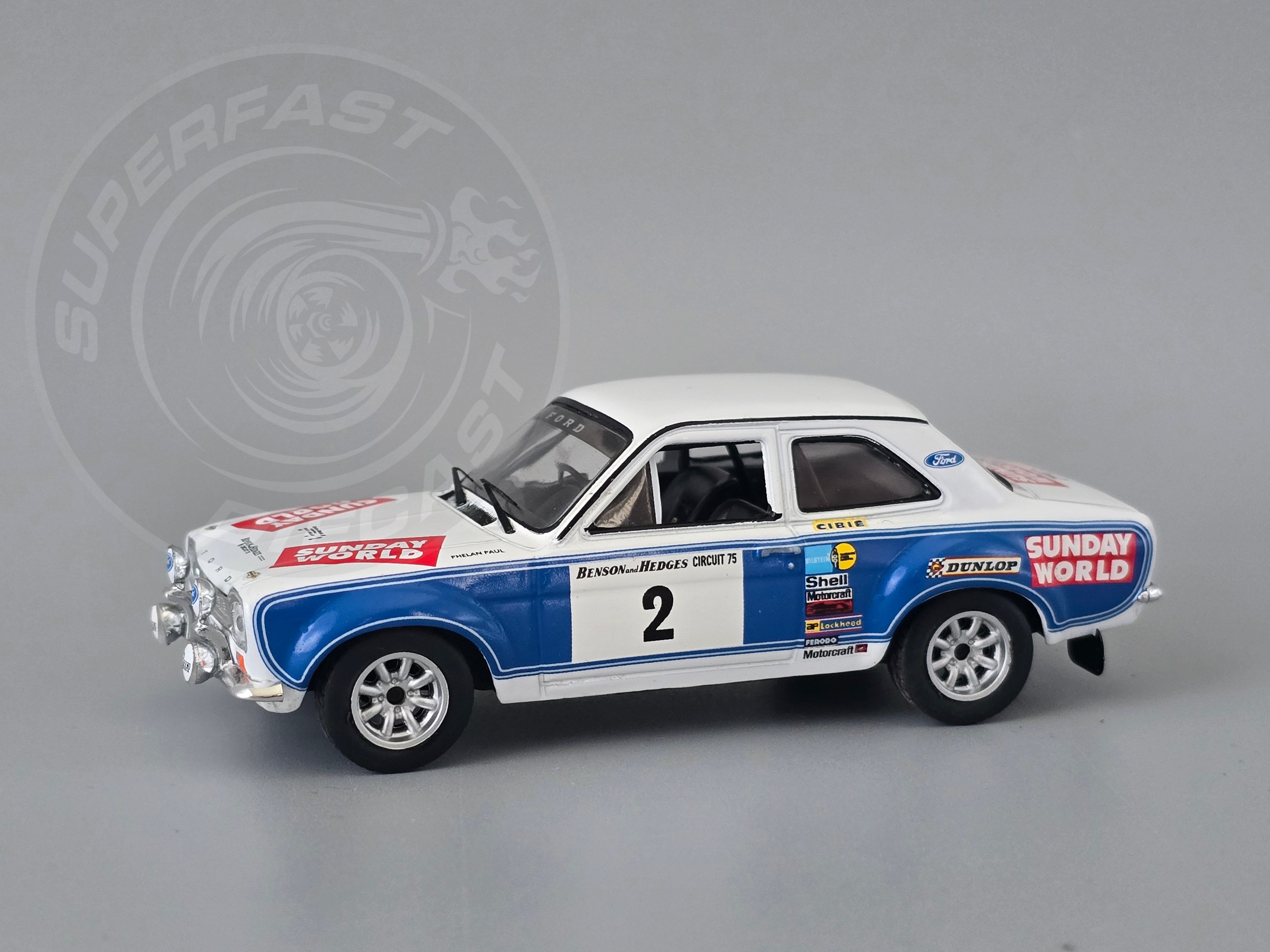 IXO 1:43 Scale Diecast - Ford Escort Mk1 RS 1600 #2 B.Coleman - P.Phelan Circuit of Ireland 1975 - RAC438.22