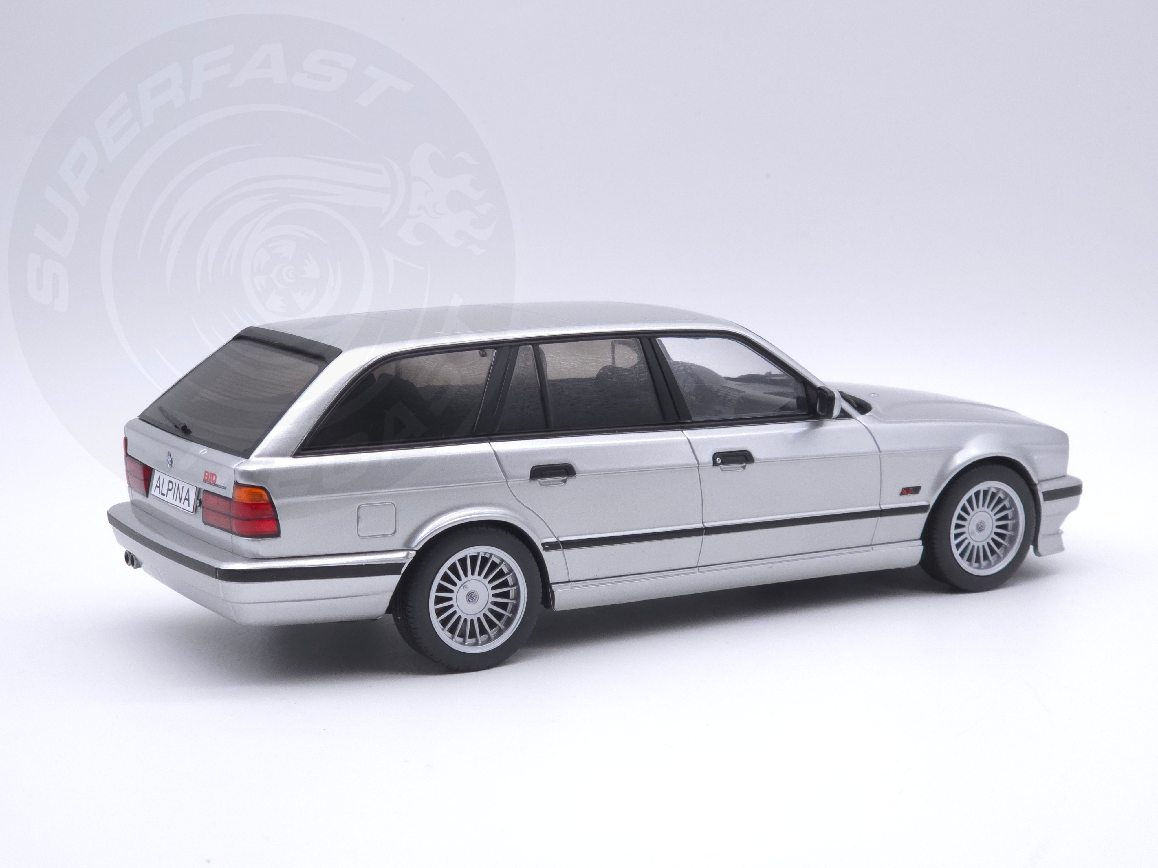 MCG 1:18 Scale Diecast Model Car - 1991 BMW Alpina B10 (E34) 4, 6 Touring, Silver - MCG18332