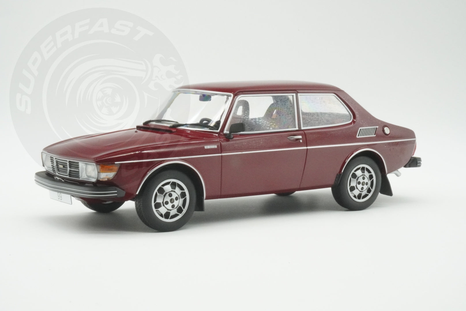 MCG 1:18 Scale Diecast - 1977 Saab 99 Turbo, Dark Red - MCG18441