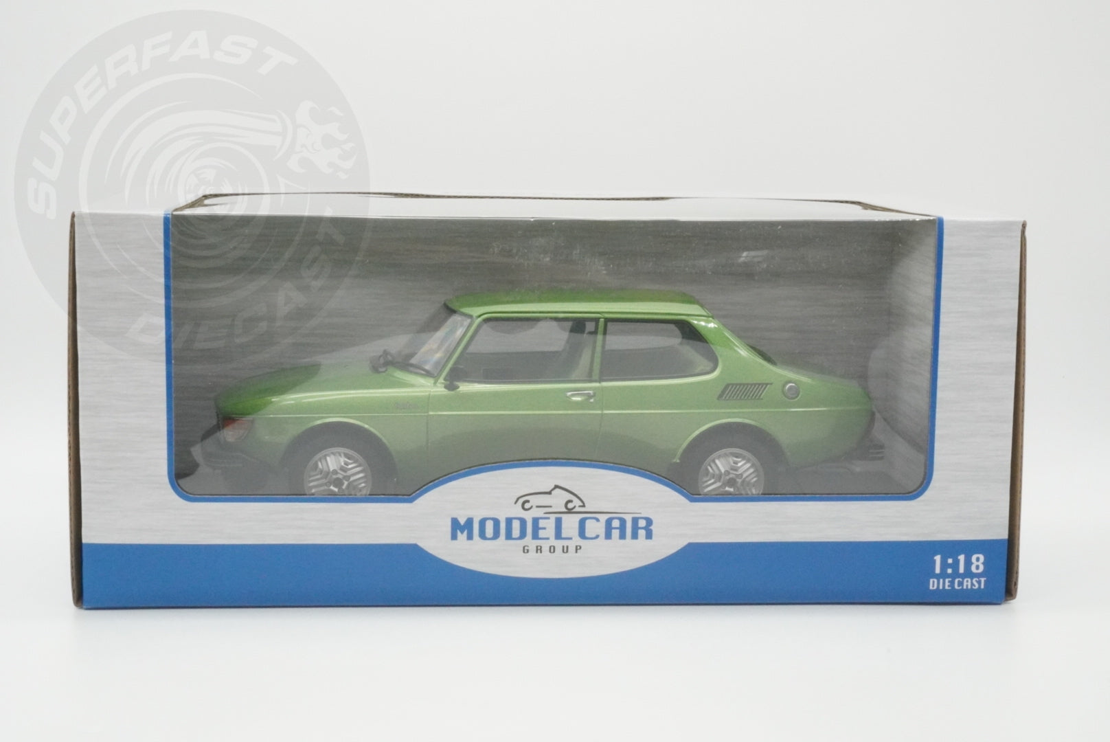 MCG 1:18 Scale Diecast - 1977 Saab 99 Turbo, Green - MCG18440