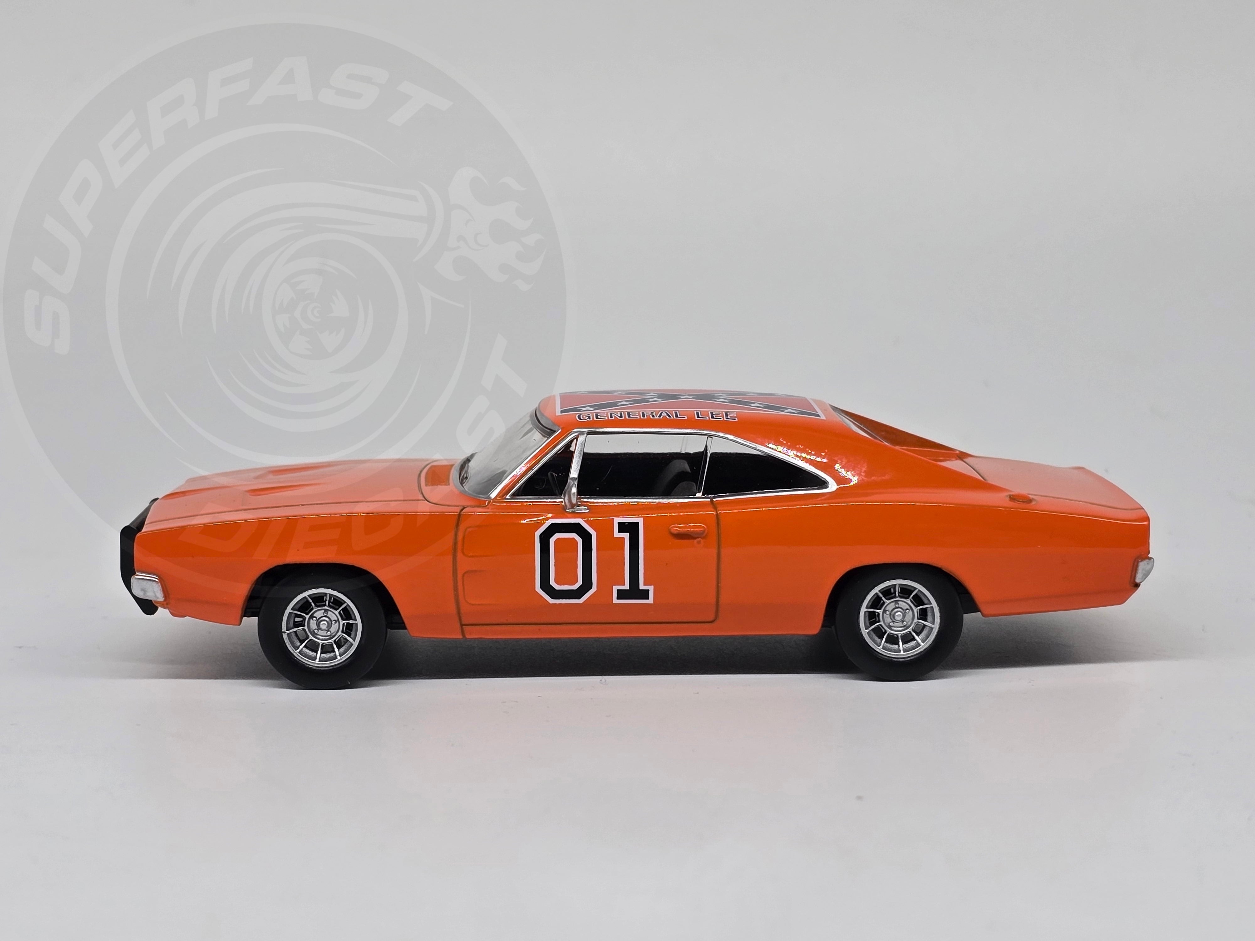 NoRev 1:43 Scale Diecast, 1969 Dodge Charger (Dukes Of Hazzard), Orange - 950003