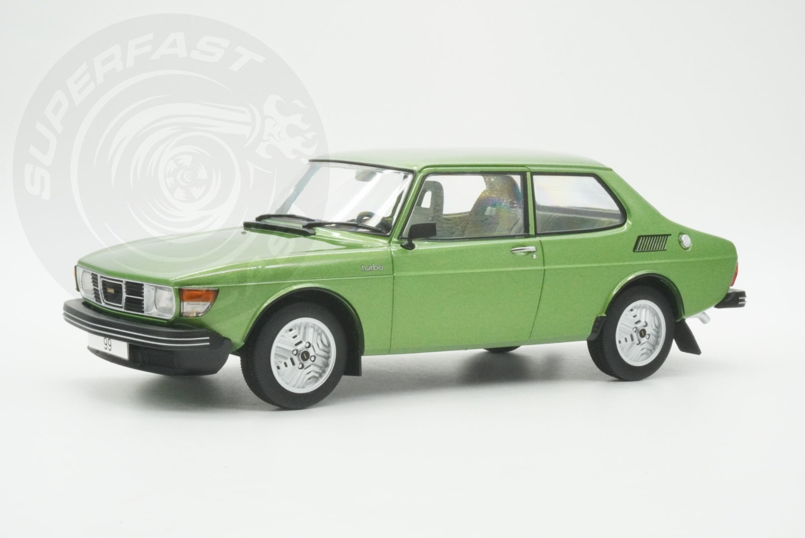 MCG 1:18 Scale Diecast - 1977 Saab 99 Turbo, Green - MCG18440