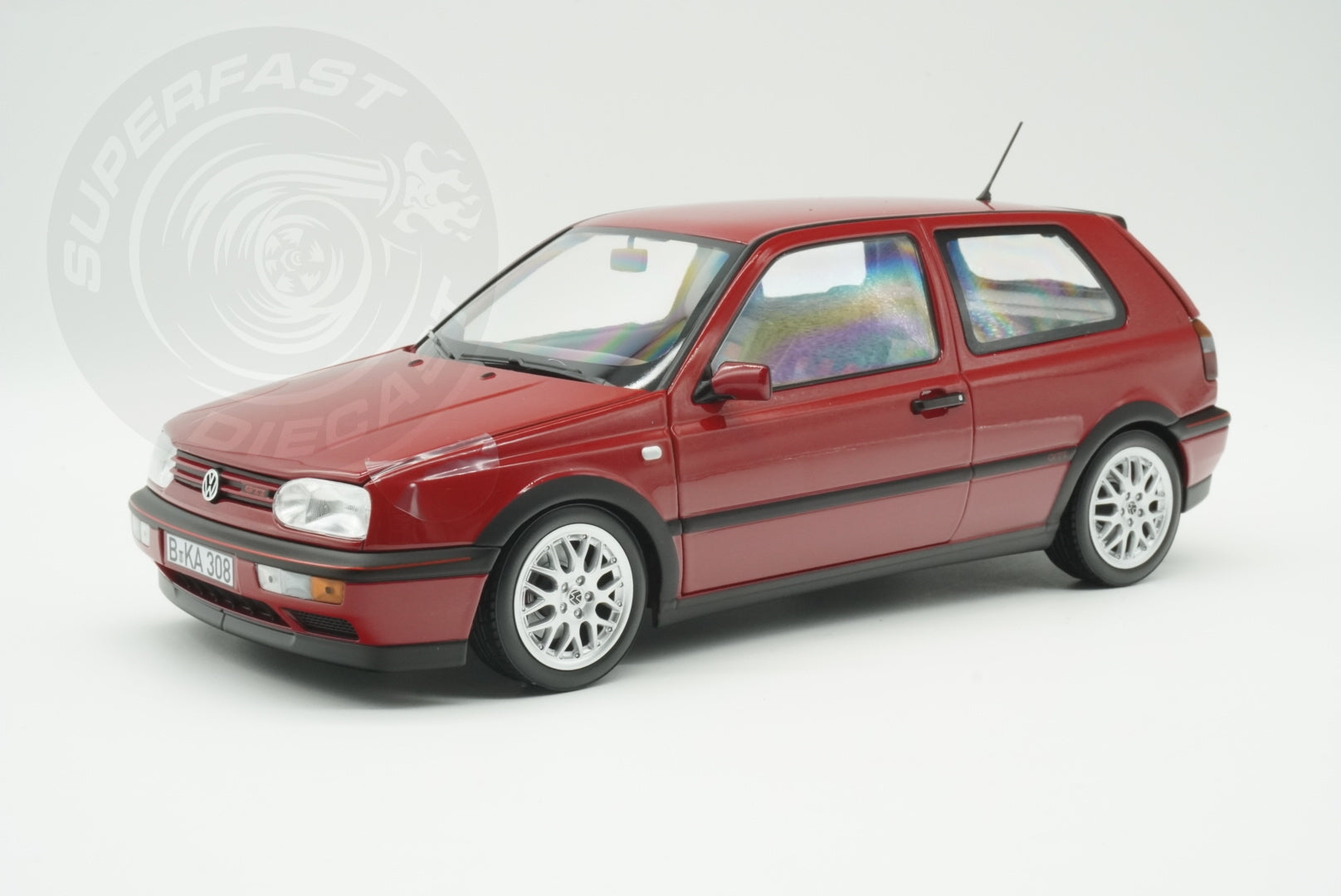 Norev 1:18 Scale Diecast - 1996 VW Volkswagen Golf Mk3, Flash Red - 188418R