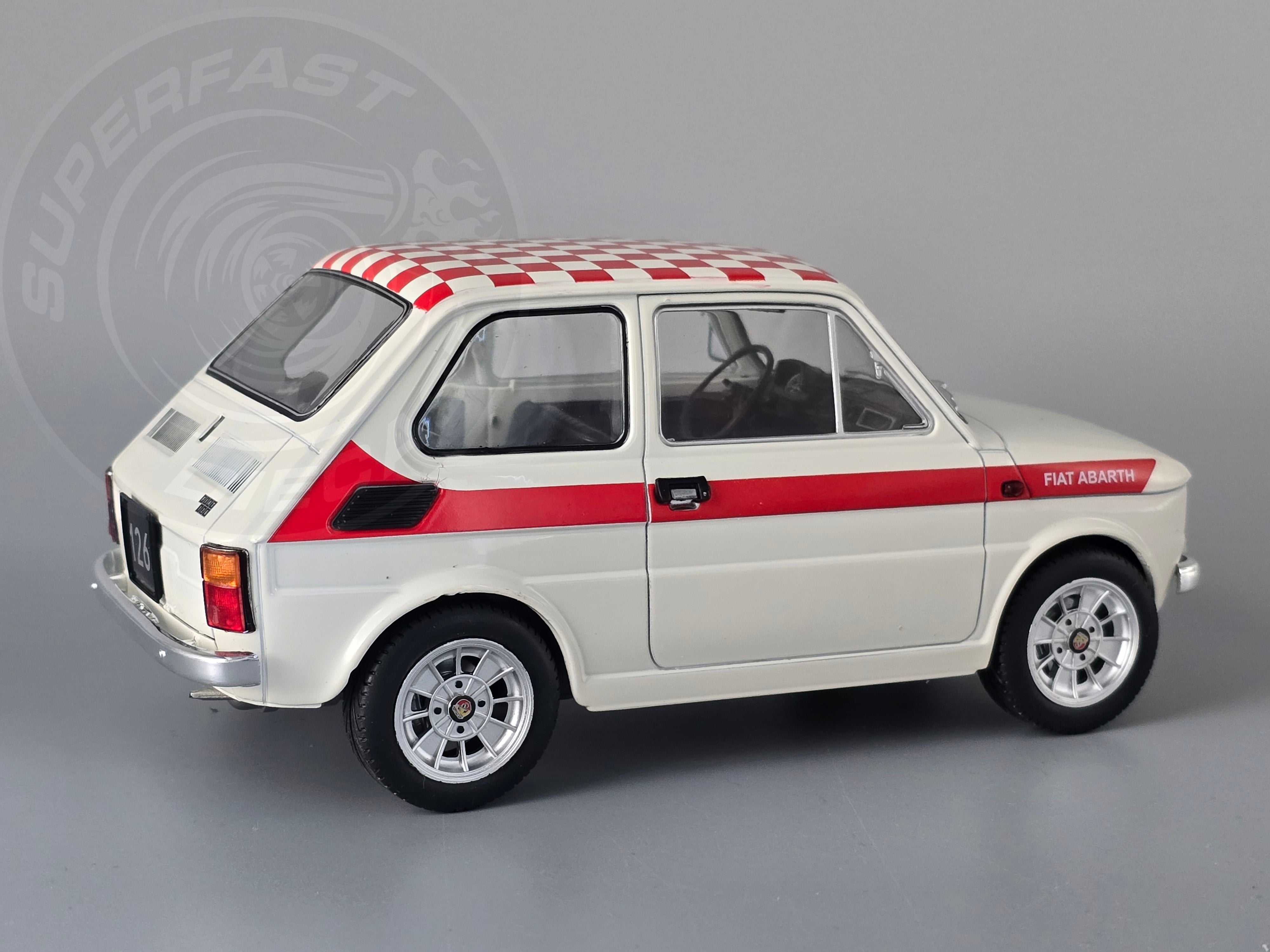 MCG 1:18 Fiat 126 Abarth - White with Red Decals