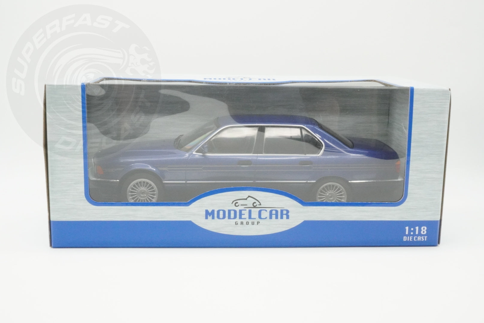 MCG 1:18 Scale Diecast Model Car - 1992 BMW Alpina B11 3,5, Blue - MCG18232