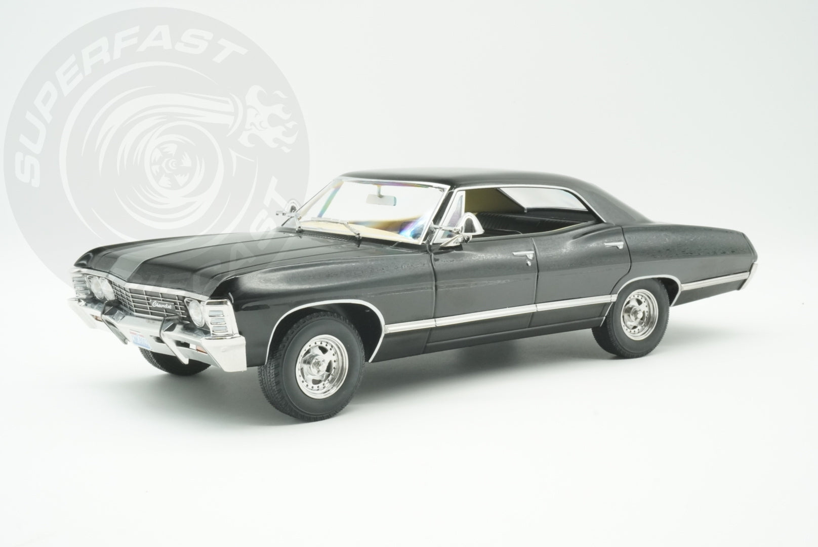 MCG 1:18 Diecast - 1967 Chevrolet Impala (Baby), Supernatural, Black - MCG181006
