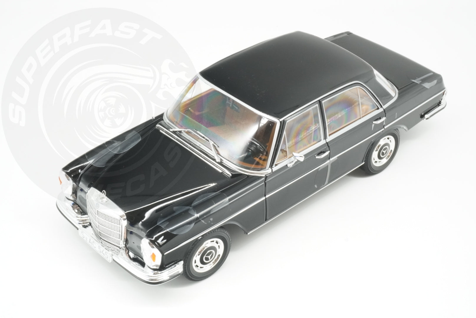 Norev 1:18 Scale Diecast Car - 1968 Mercedes Benz 280 SE, Type W108, Black - 183360