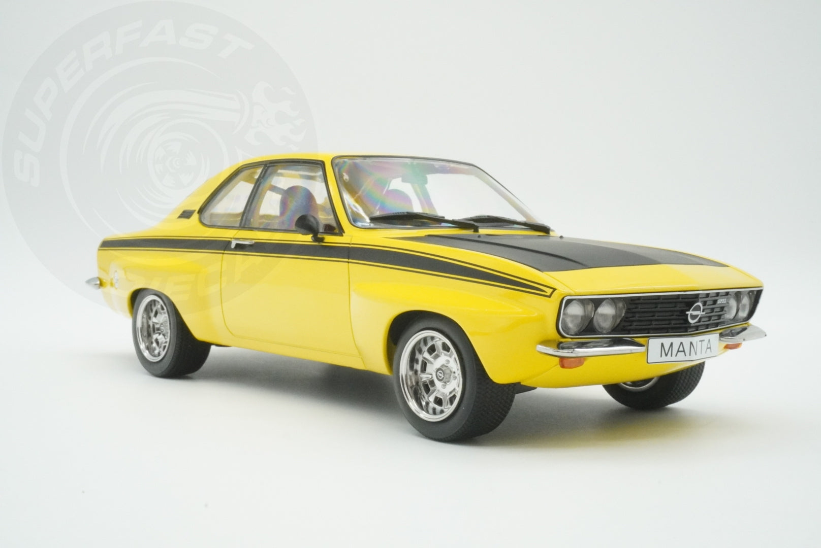 MCG 1:18 Scale Diecast - 1974 Opel Manta A Irmscher, Yellow/Black- MCG18426