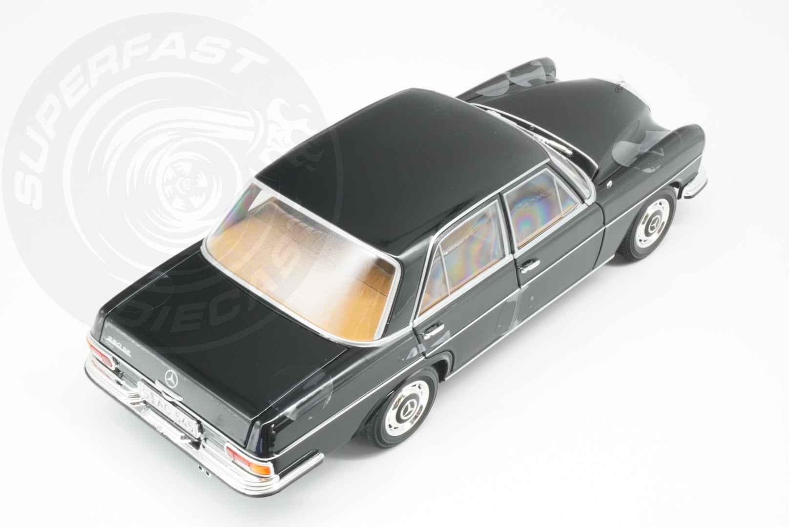 Norev 1:18 Scale Diecast Car - 1968 Mercedes Benz 280 SE, Type W108, Black - 183360