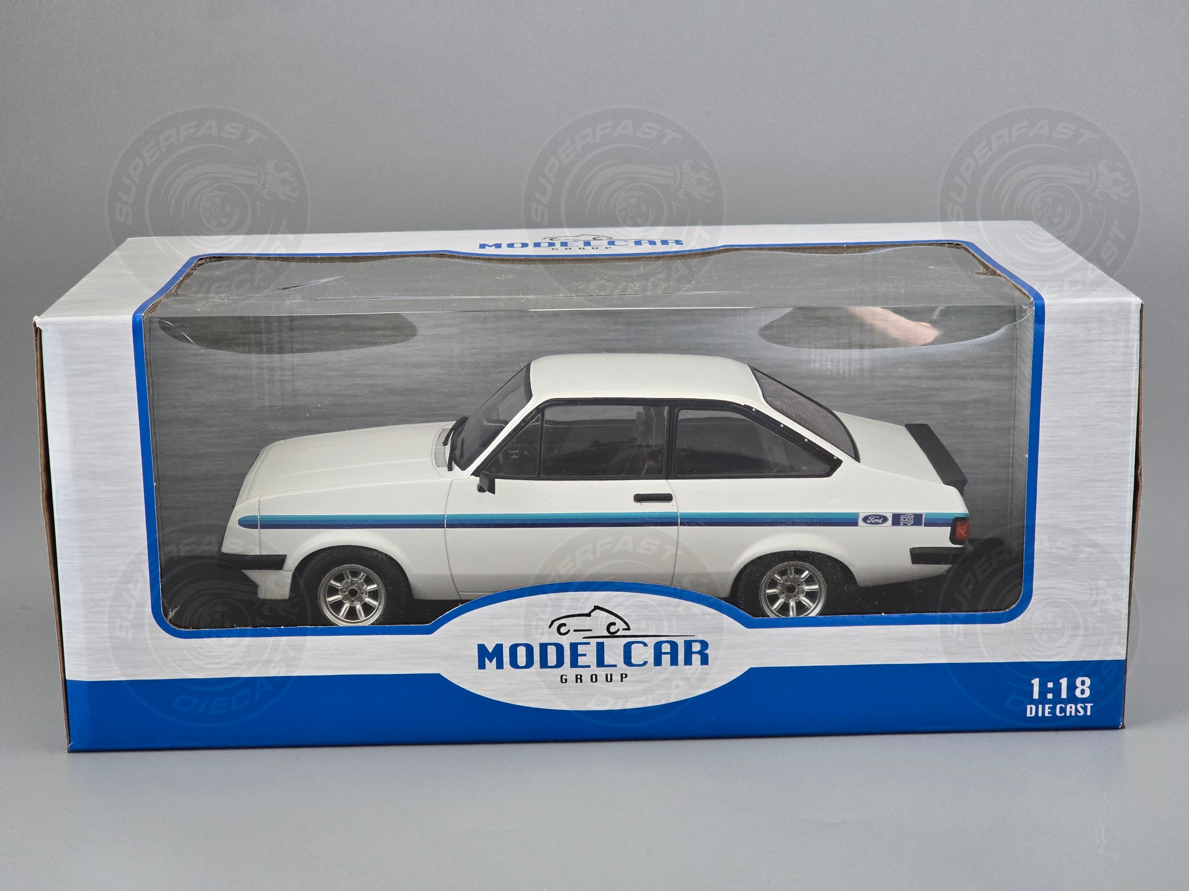 MCG 1:18 Scale Diecast - Ford Escort Mk2 RS 2000, White - MCG18439