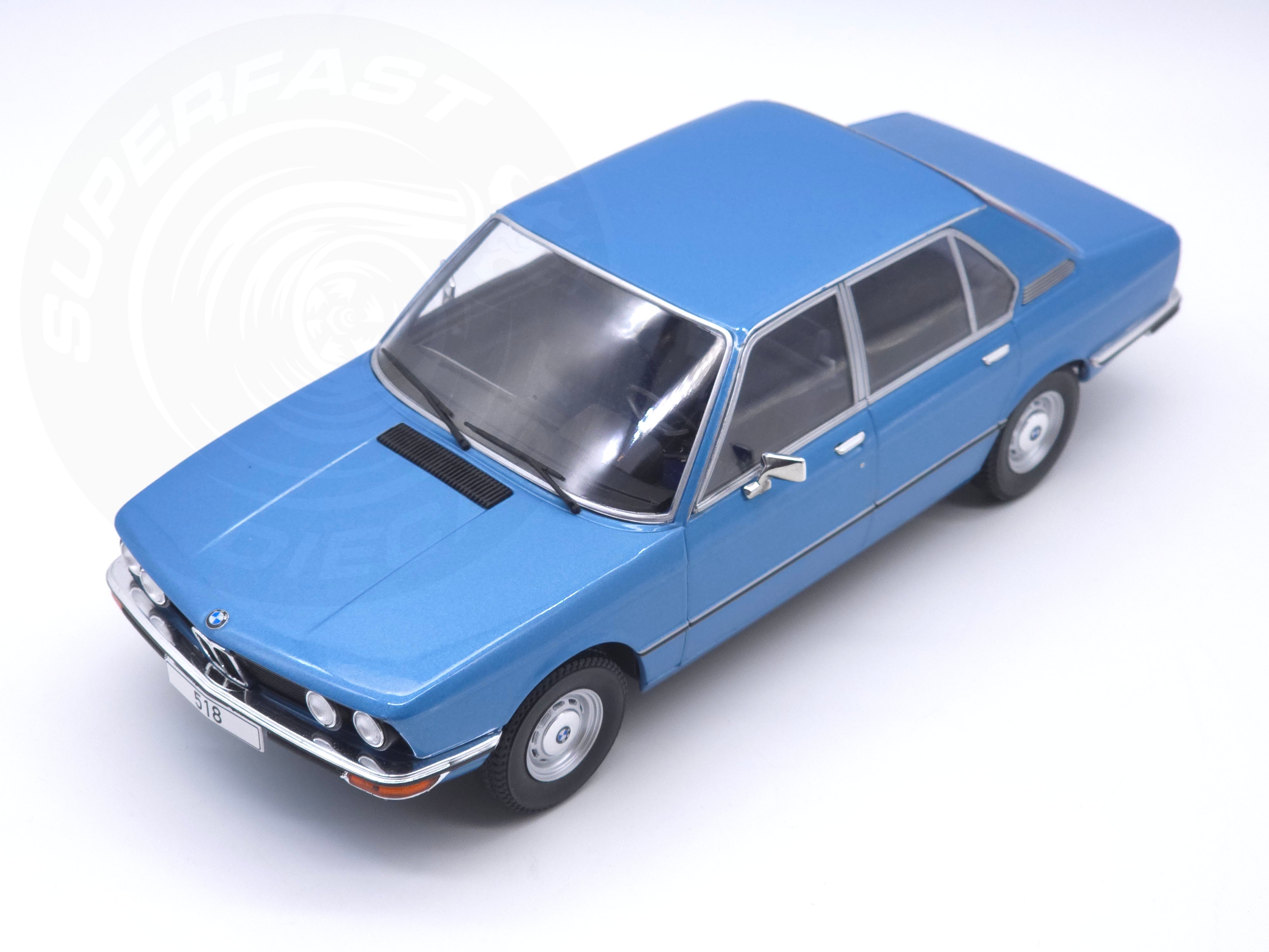 MCG 1:18 Scale Diecast Model Car - 1973 BMW 5 Series (E12), Blue - MCG18541