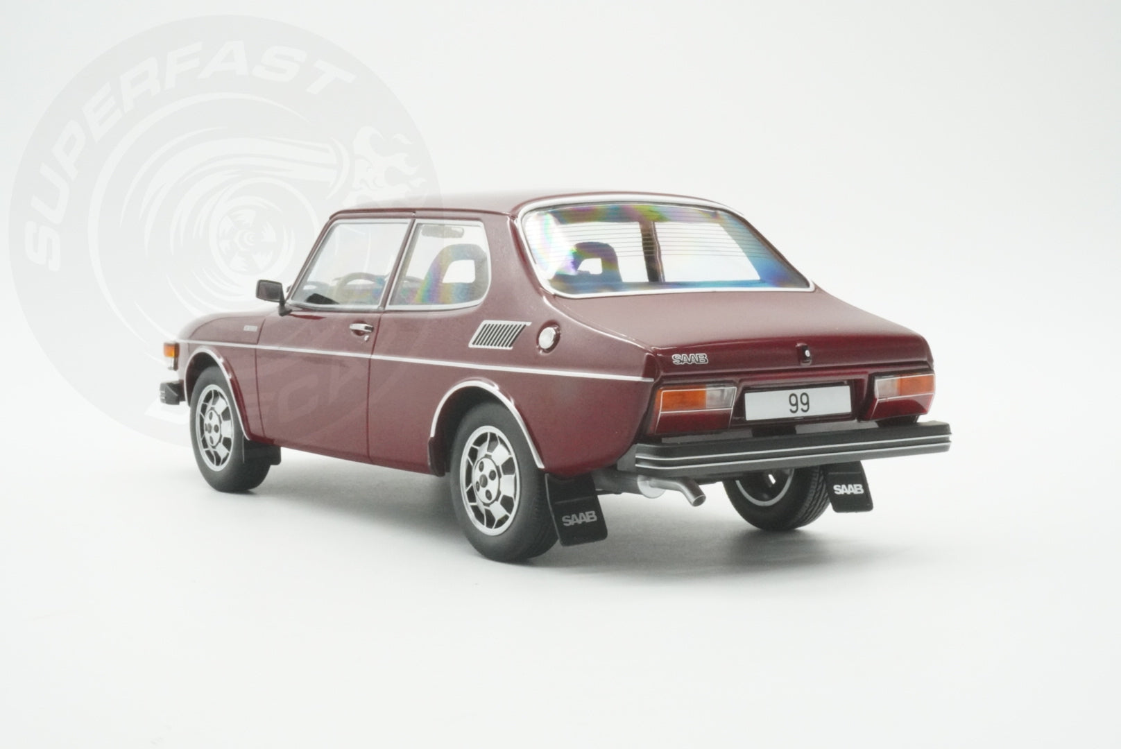 MCG 1:18 Scale Diecast - 1977 Saab 99 Turbo, Dark Red - MCG18441