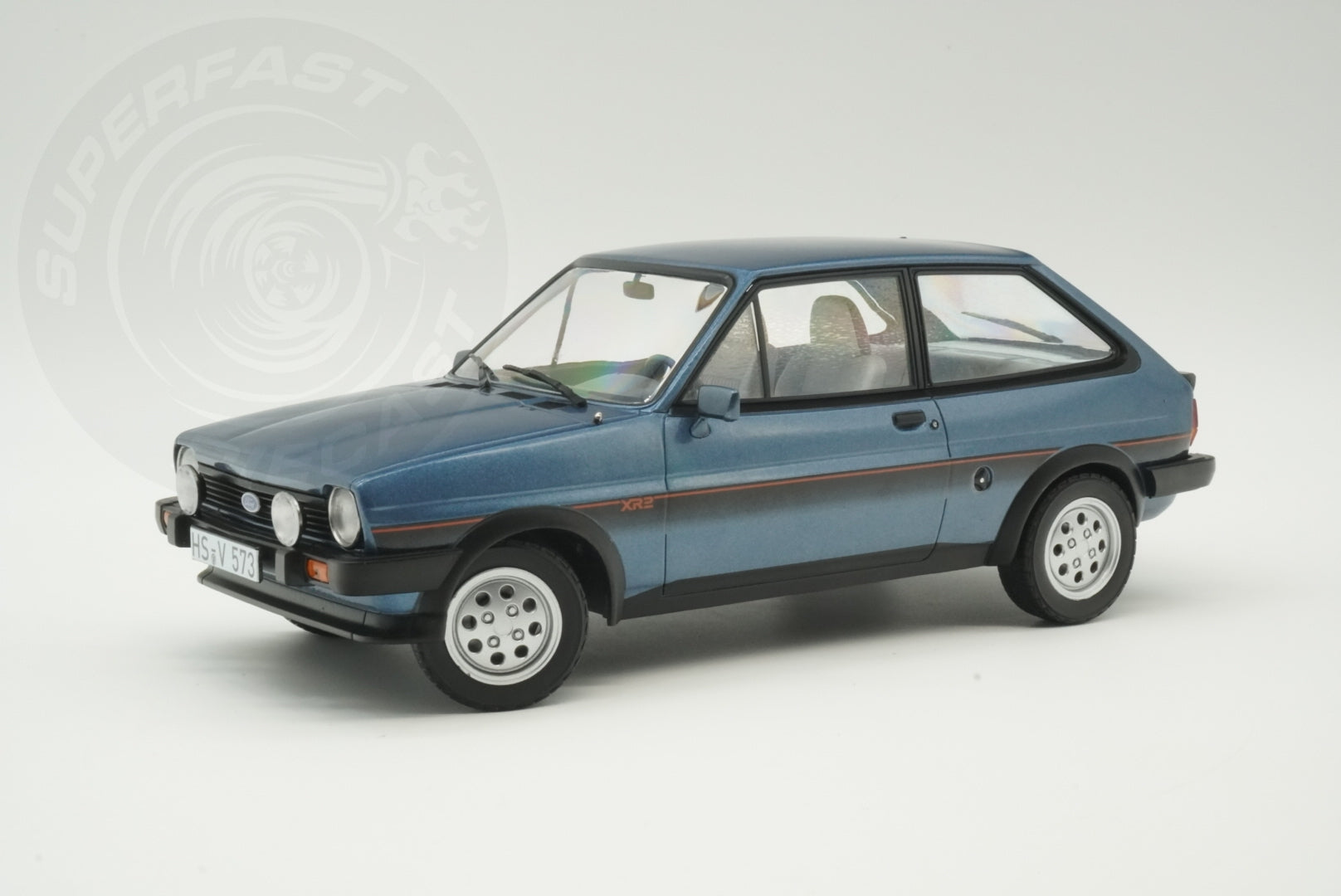 NoRev 1:18 Scale Diecast Model Car, 1981 Ford Fiesta Mk 1 XR2, Blue Metallic - NV182744
