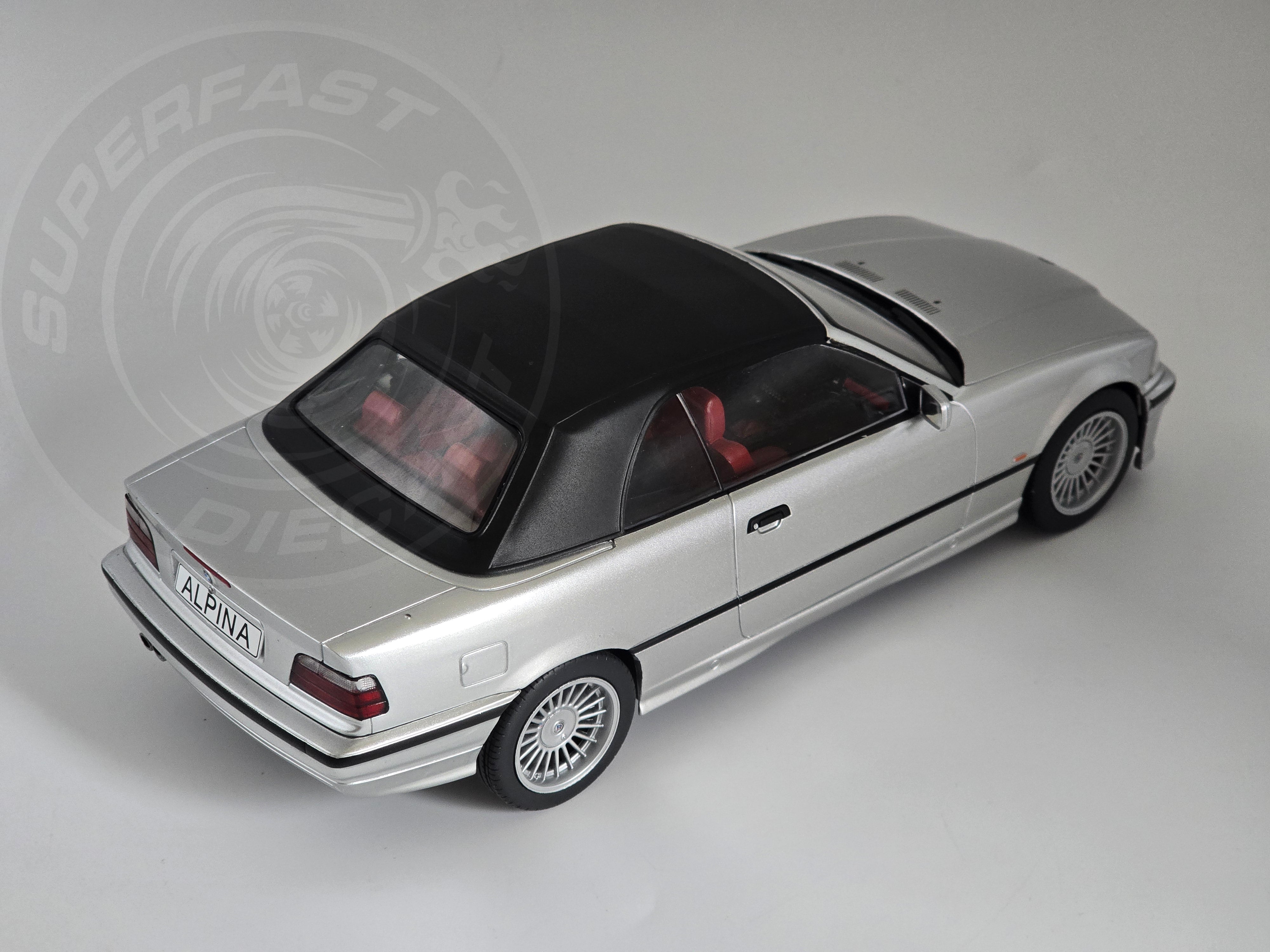 MCG 1:18 Scale Diecast Model, 1996 BMW E36 Alpina B3 3.2 Convertible, Silver