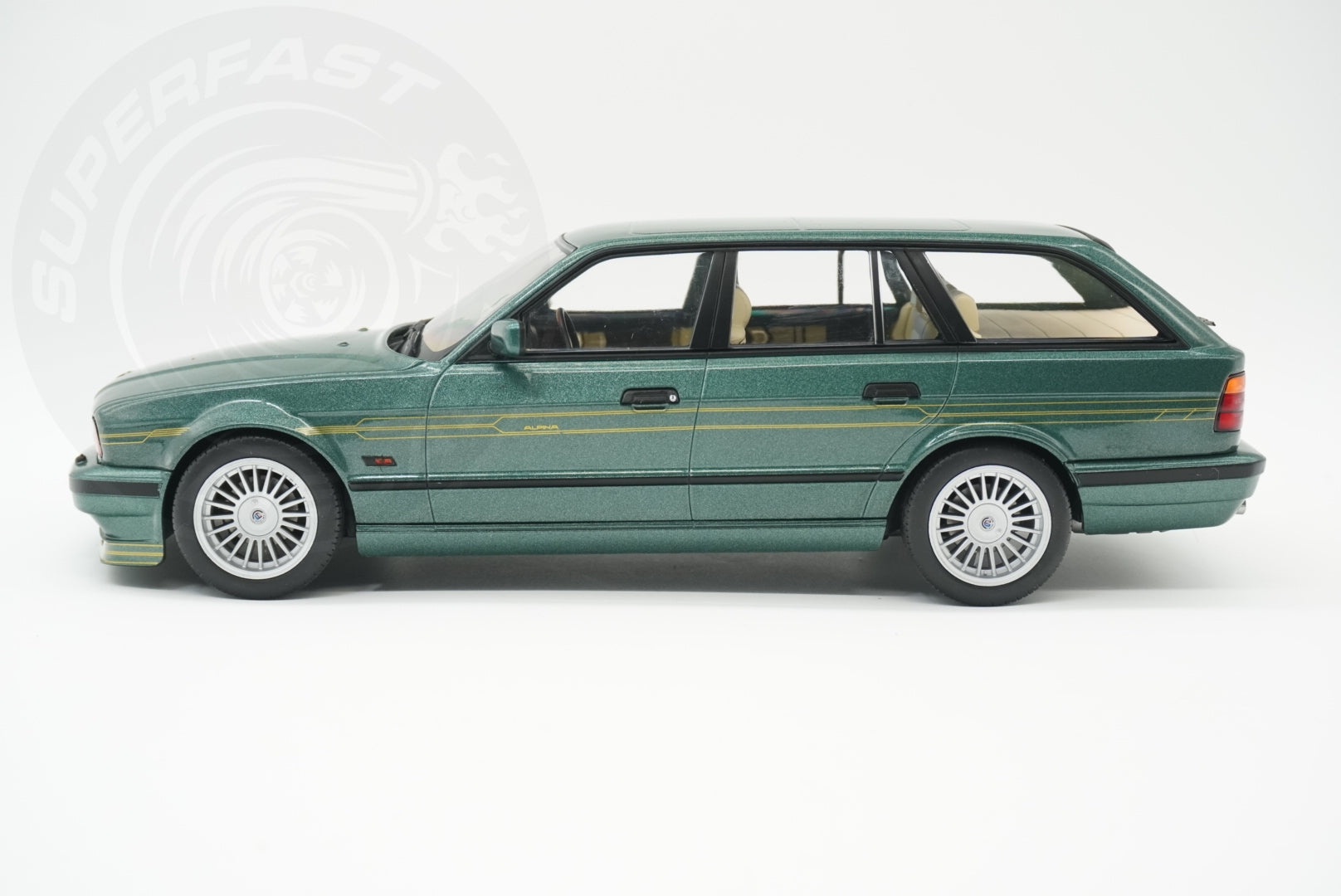 MCG 1:18 Scale Diecast Model Car - 1991 BMW Alpina B10 (E34) Touring, Green - MCG18331