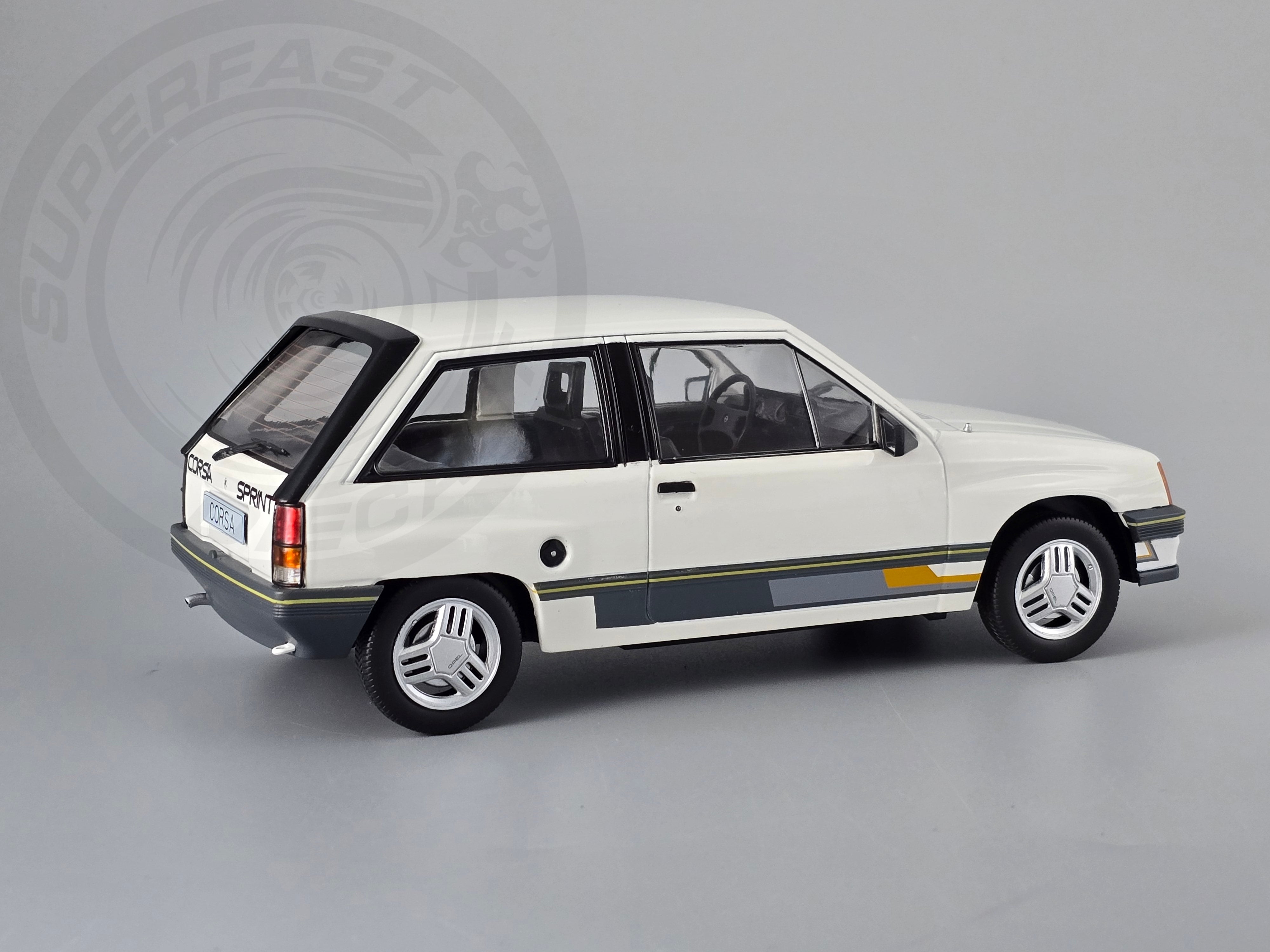 MCG 1:18 Scale Diecast - 1983 Opel Corsa A (Vauxhall Nova) Sprint, White - MCG18432