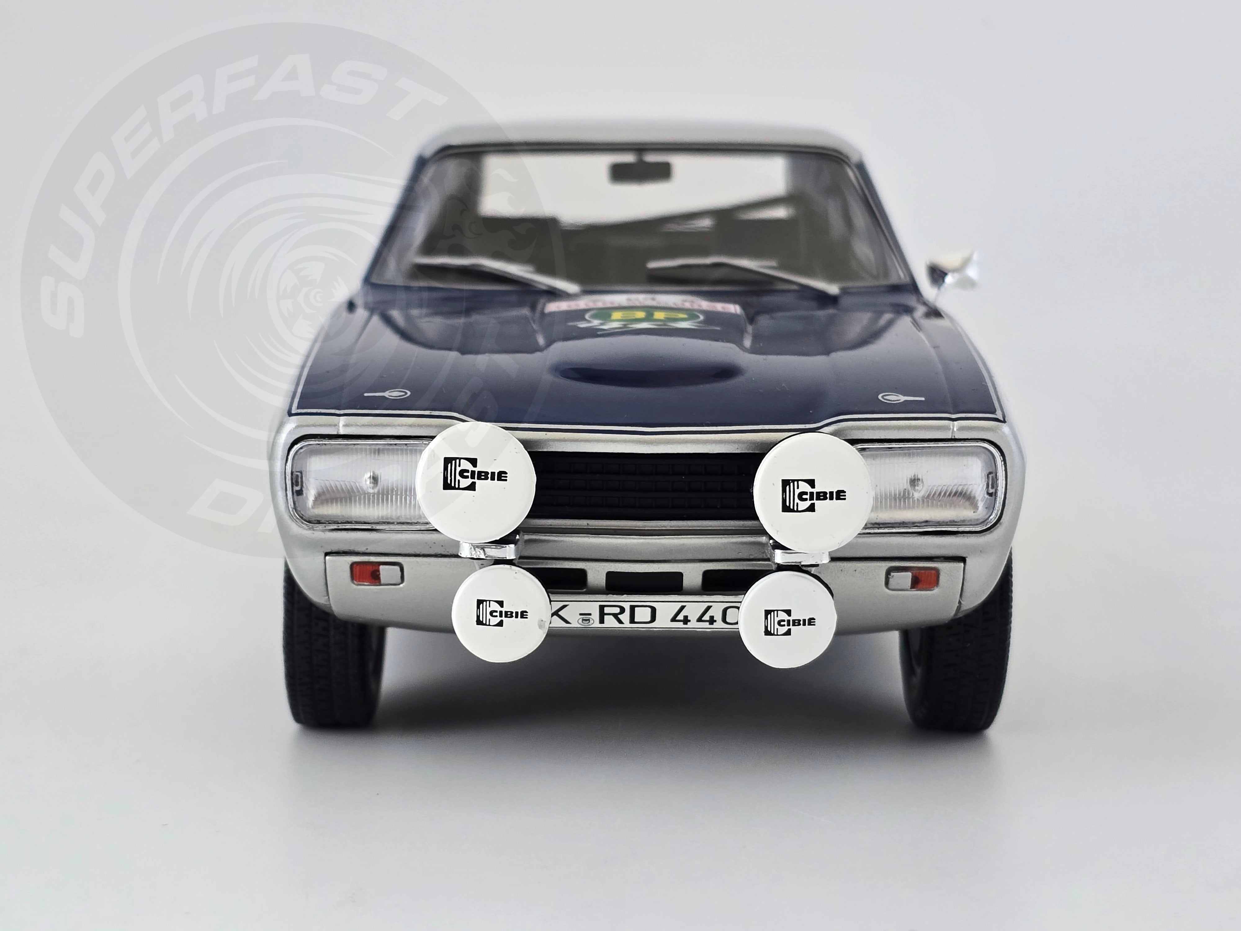 MCG 1:18 Scale Diecast - Ford Capri MK1 #69 Tour De Corse 1969, Silver - MCG18298R