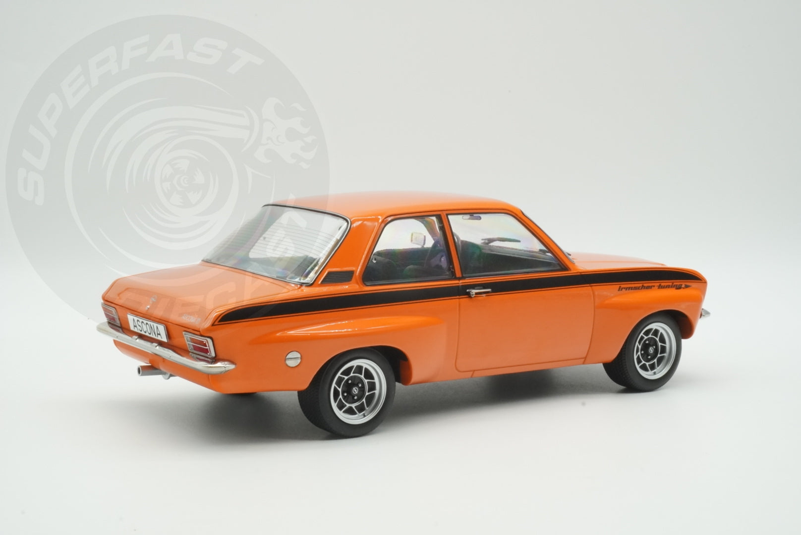 MCG 1:18 Diecast - Opel Ascona A Irmscher, Orange/Black - MCG18839
