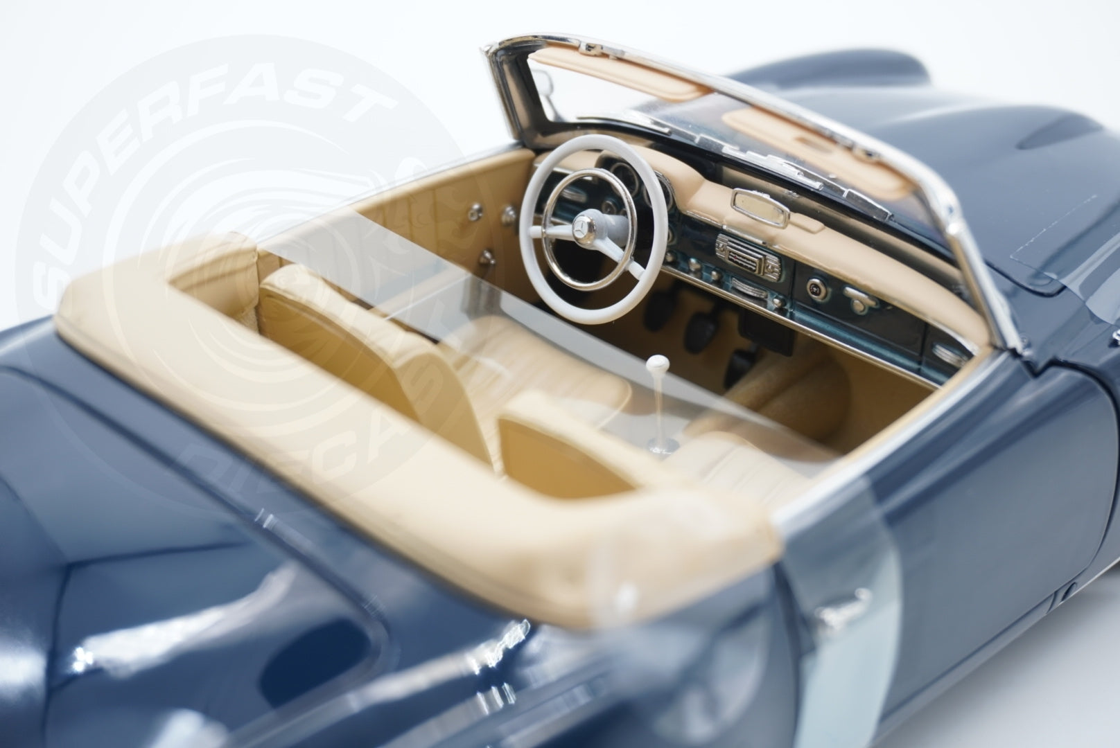 Norev 1:18 Scale Diecast Car - 1954 Mercedes Benz 190 SL, Middle Blue - 183403