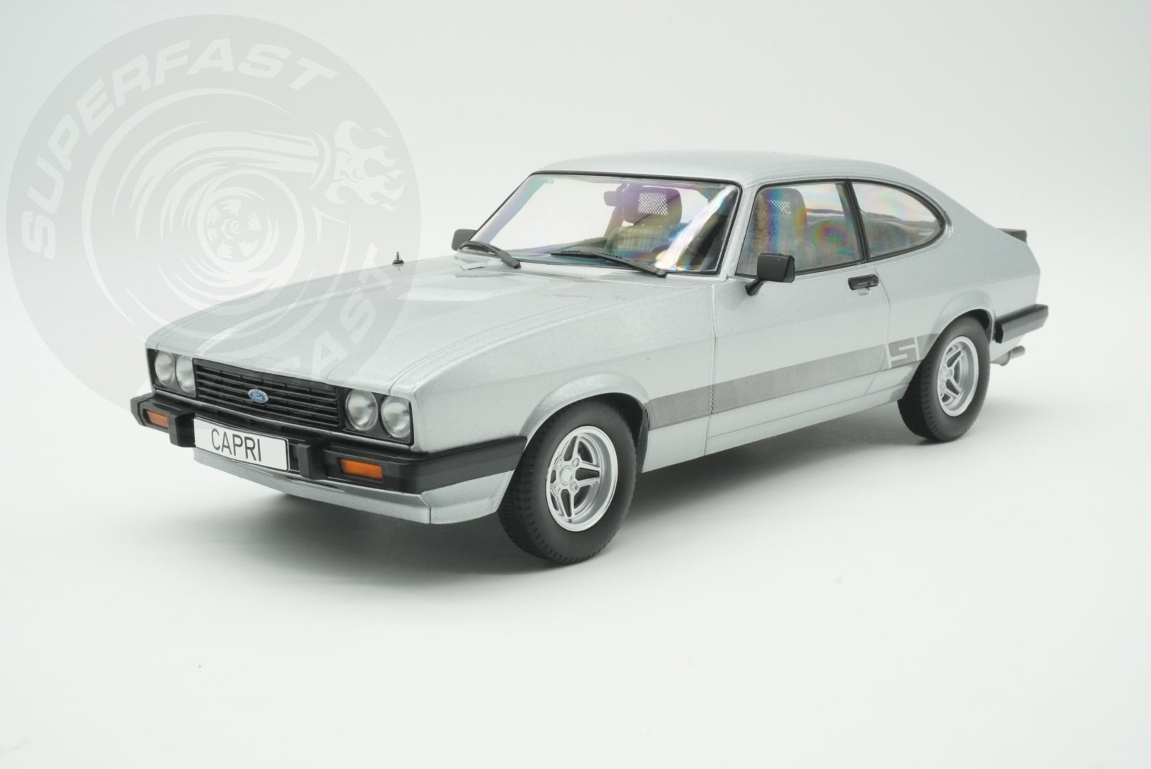 MCG 1:18 Scale Diecast - Ford Capri Mk III (LHD), Silver - MCG18398