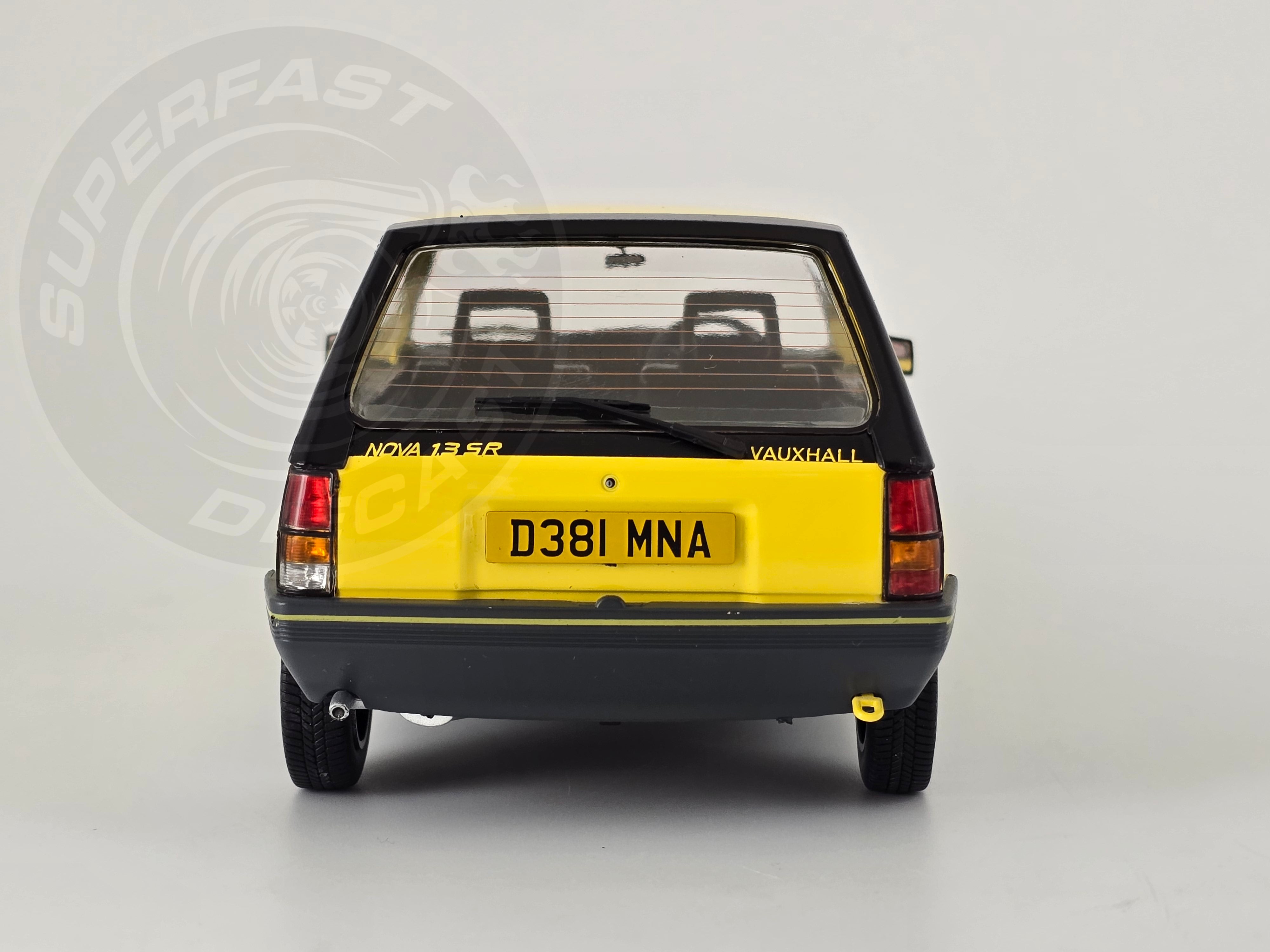 MCG 1:18 Scale Diecast - 1983 Vauxhall Nova SR (UK Exclusive RHD), Yellow - MCG18903