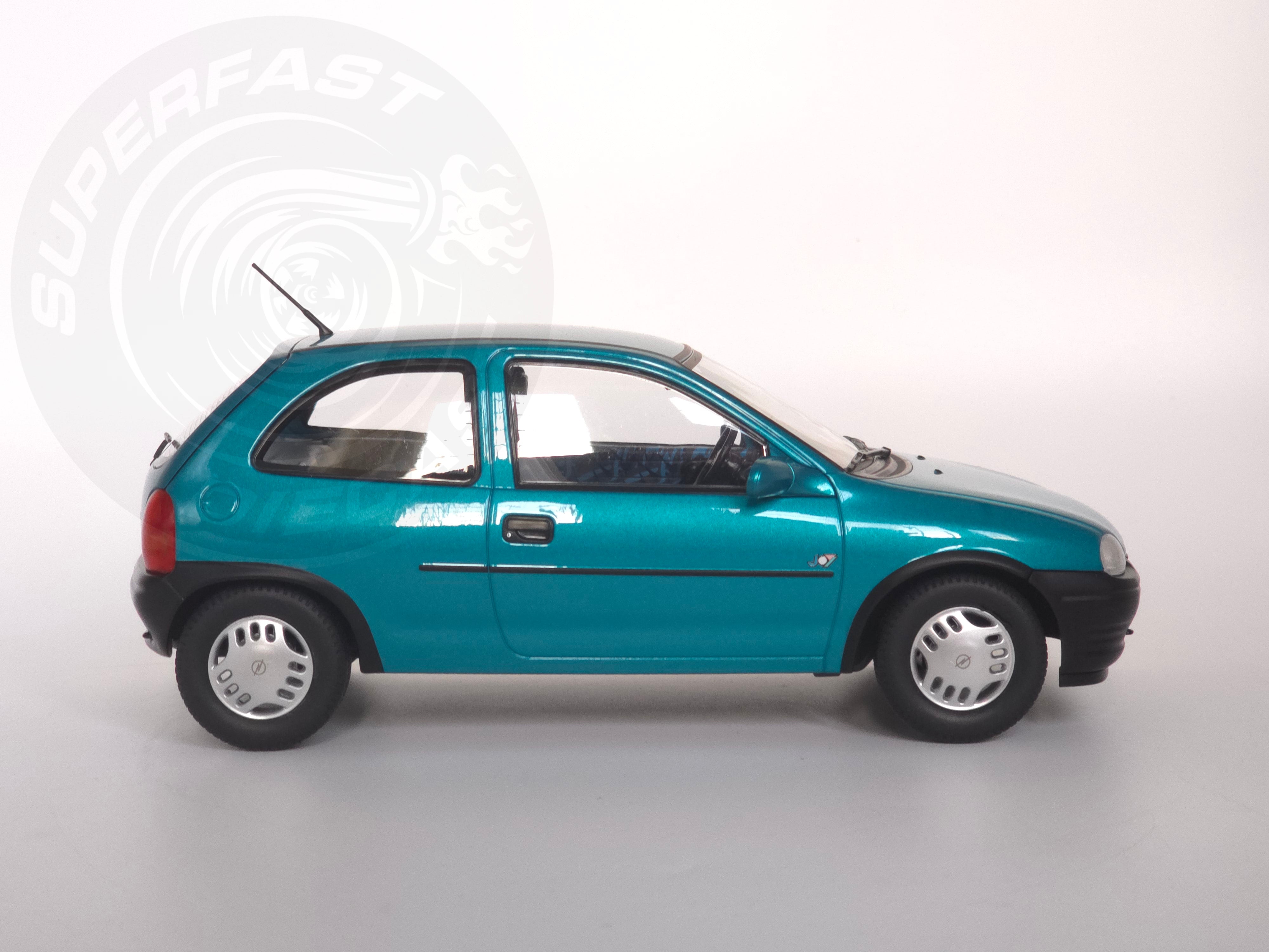 MCG 1:18 Scale Diecast - 1993 Opel Corsa B, Metallic Turquoise - MCG18