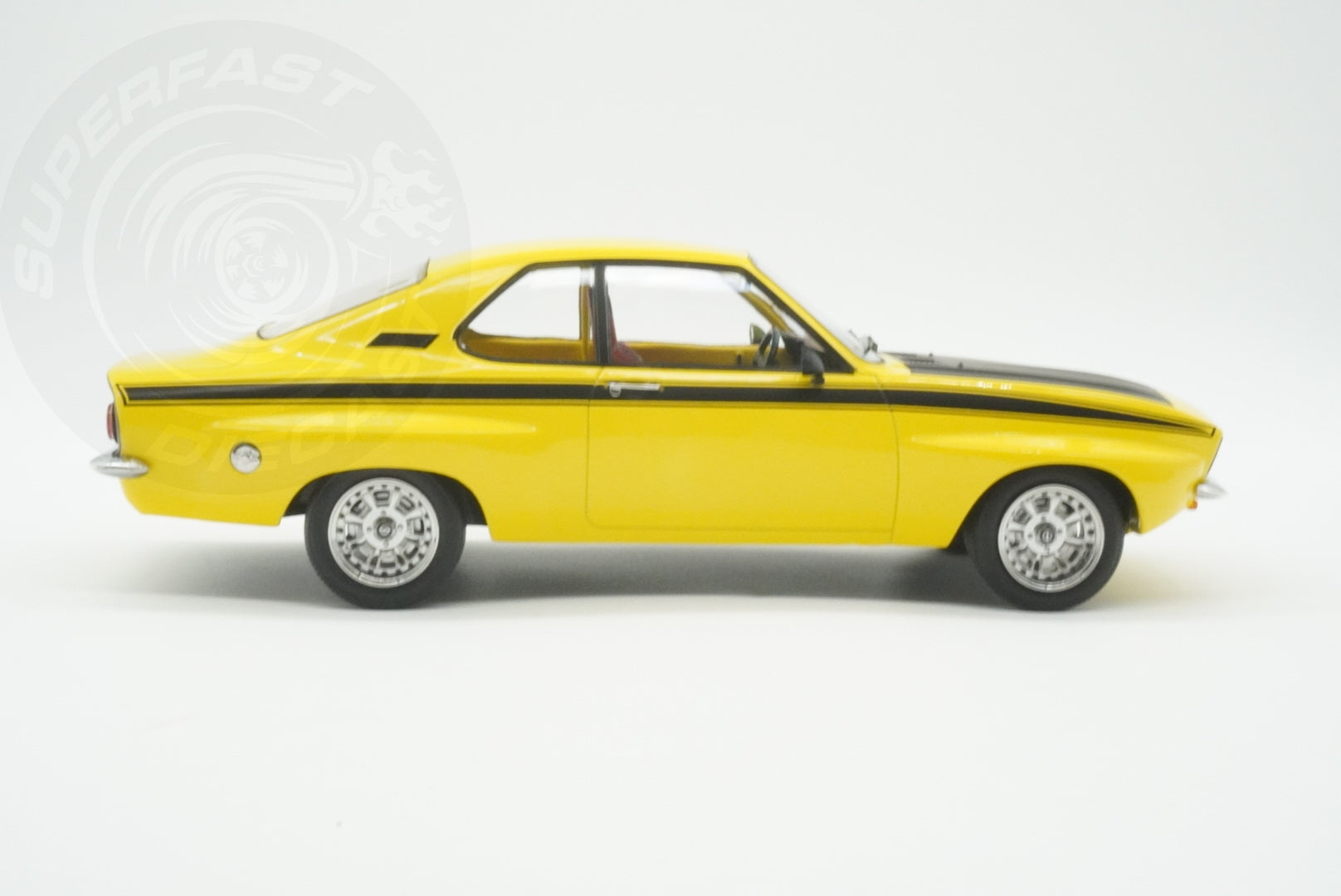 MCG 1:18 Scale Diecast - 1974 Opel Manta A Irmscher, Yellow/Black- MCG18426