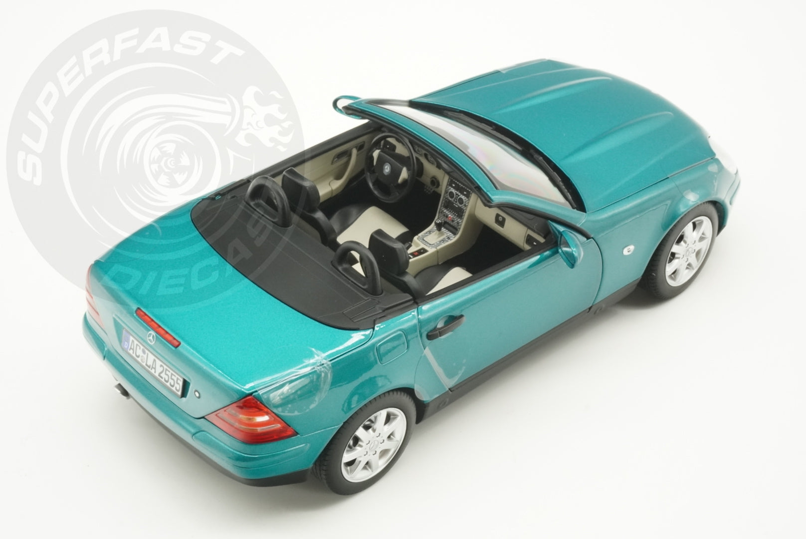 Norev 1:18 Scale Diecast Car - 1996 Mercedes Benz SLK, Vivianit Green - 183021
