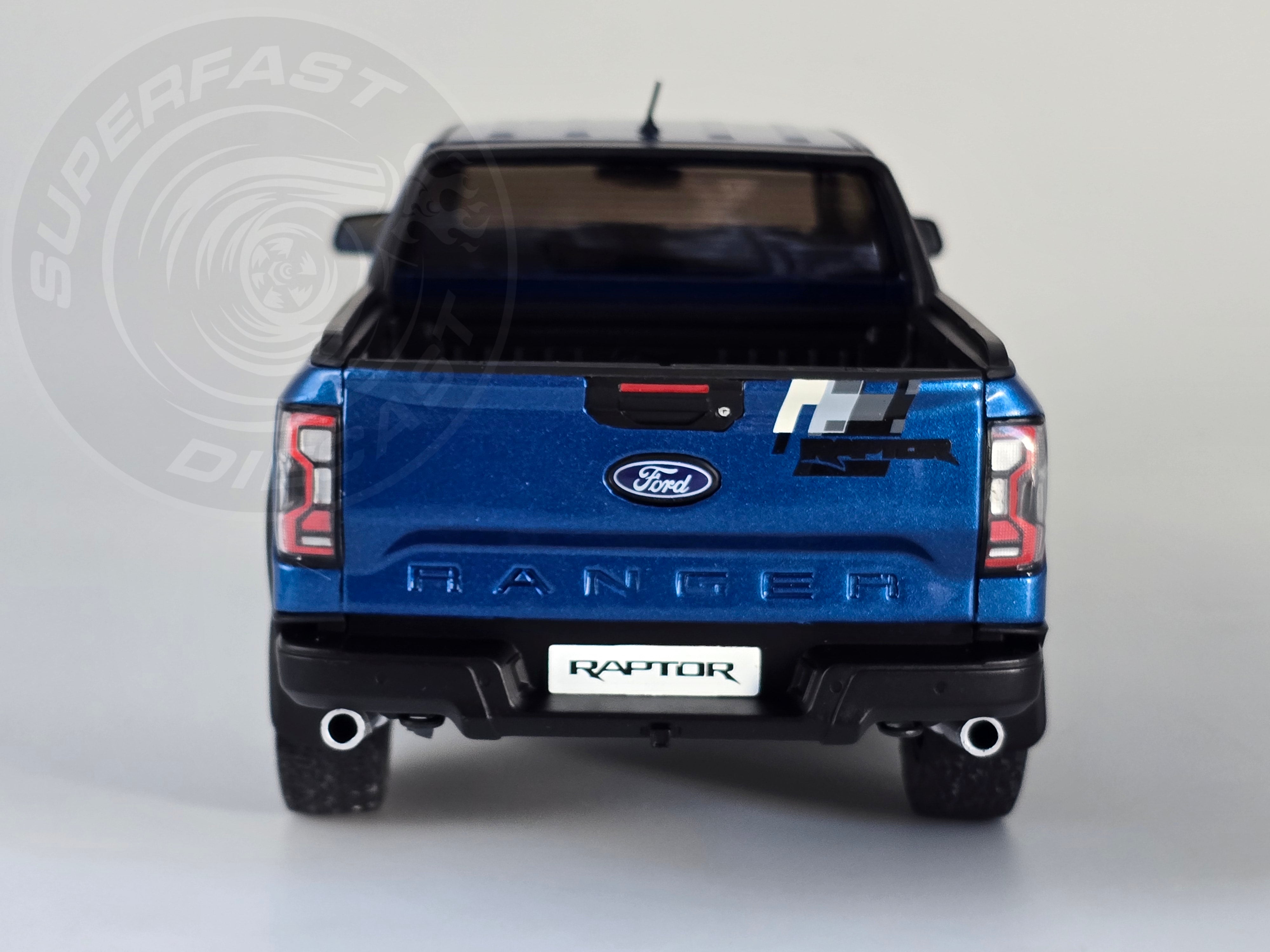 MCG 1:18 Scale Diecast Model Car -  2023 Ford Ranger Raptor, Metallic Blue