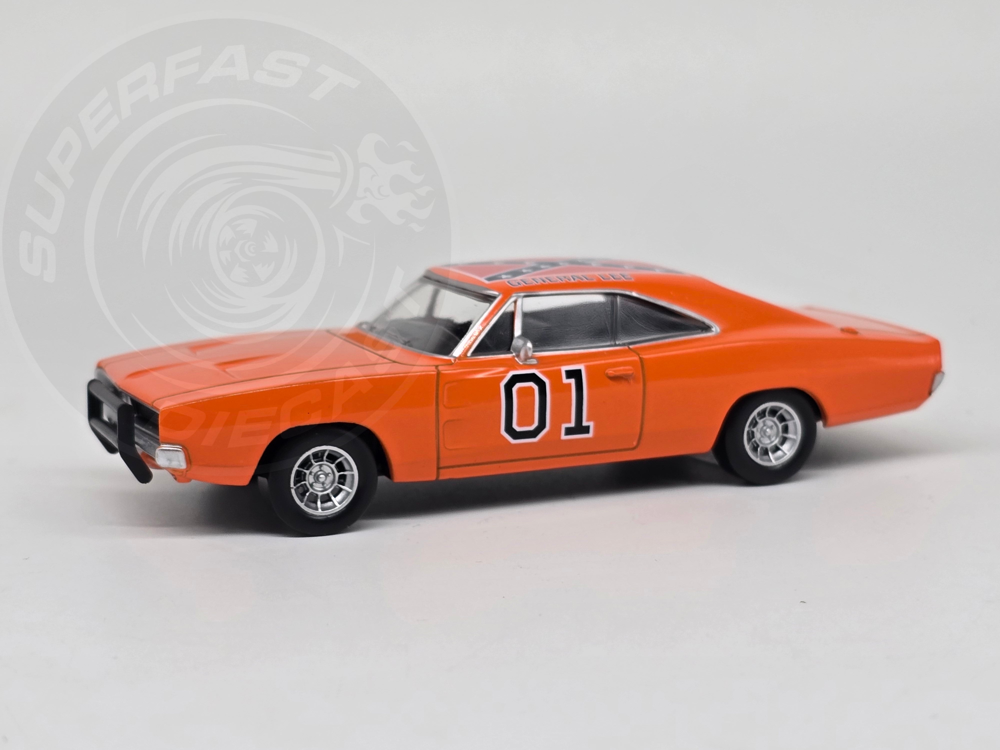 NoRev 1:43 Scale Diecast, 1969 Dodge Charger (Dukes Of Hazzard), Orange - 950003