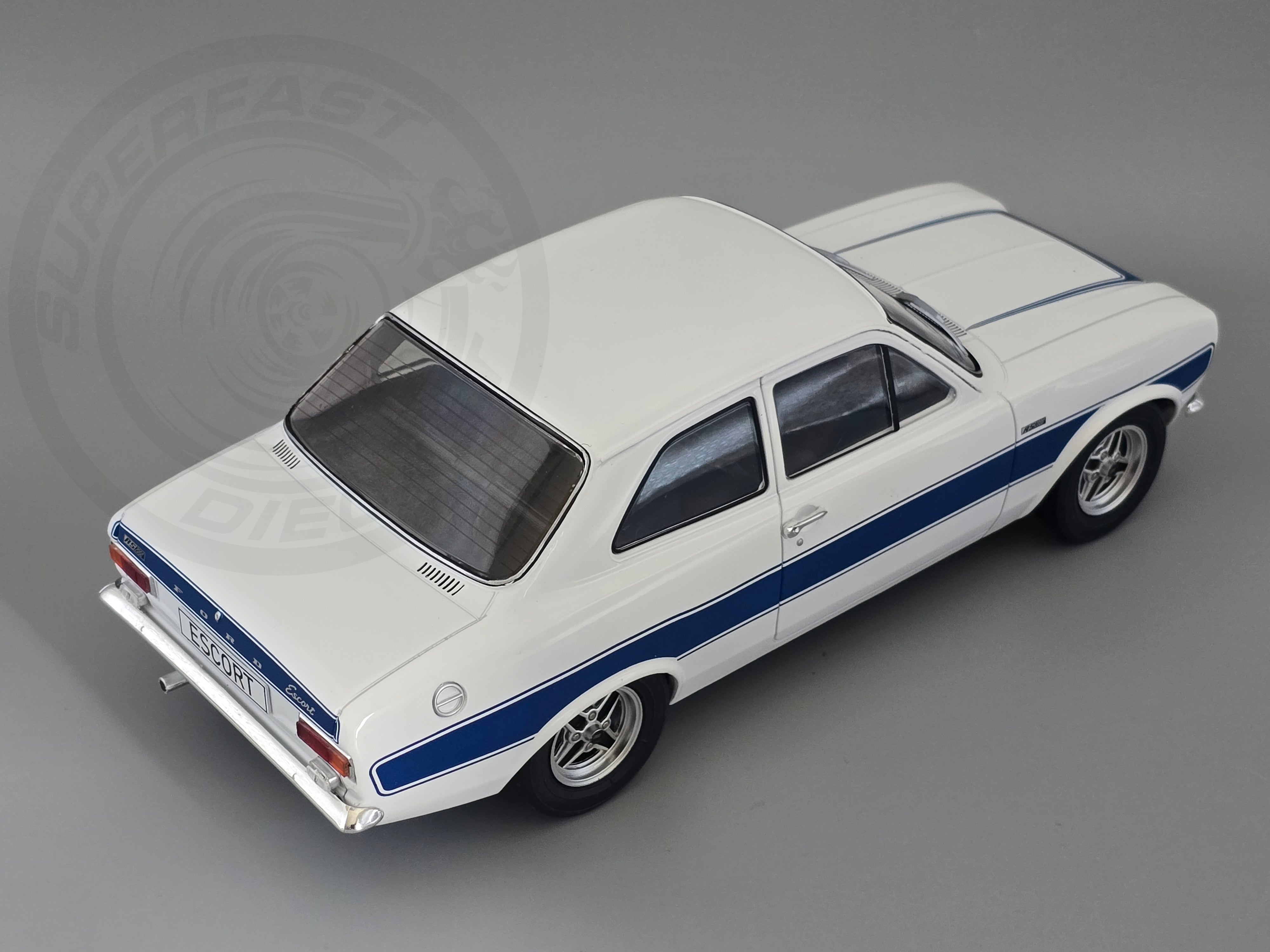 MCG 1:18 Scale Diecast Model Car -  1973 Ford Escort Mk1 RS2000 in White