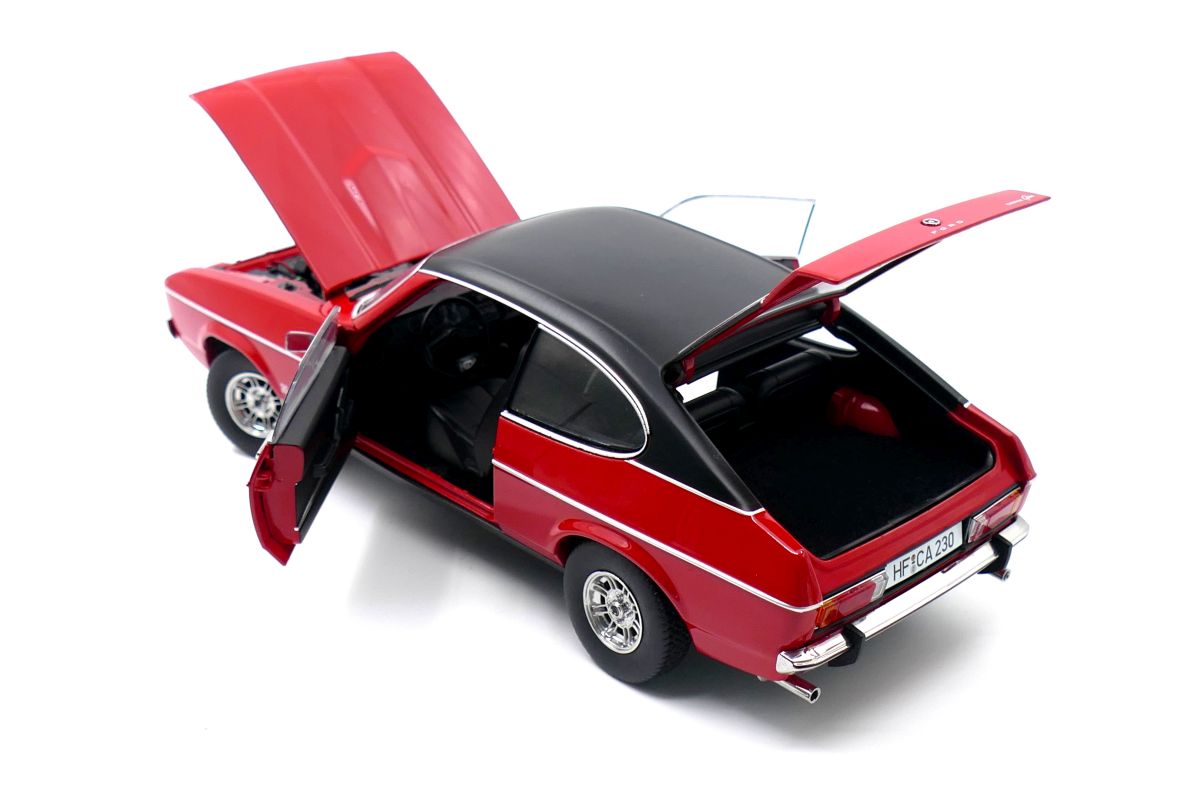 Touring Modelcars 1:18 Scale Diecast - 1974 Ford Capri Mk2 3.0 Ghia, Spanish Red - 18081201