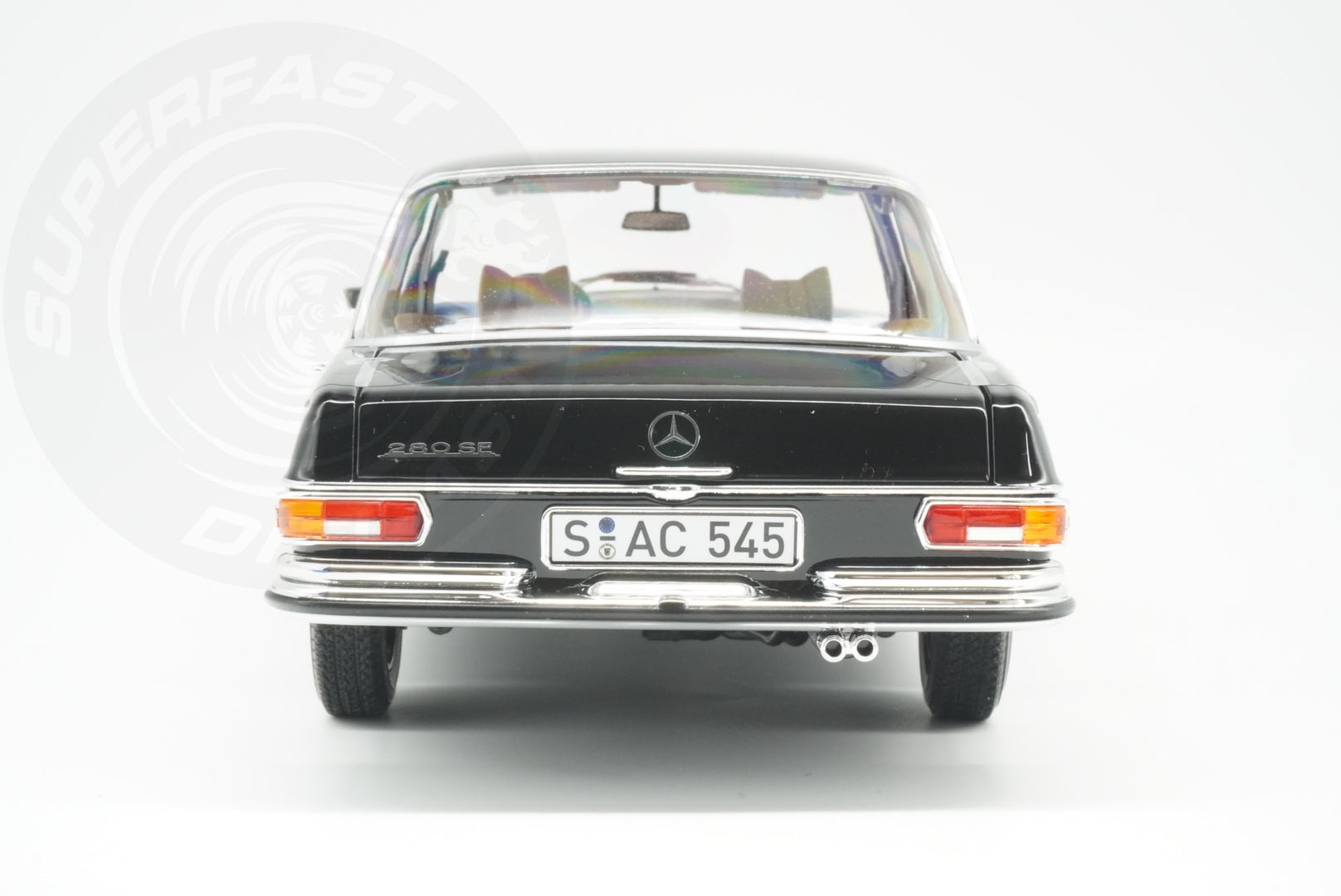 Norev 1:18 Scale Diecast Car - 1968 Mercedes Benz 280 SE, Type W108, Black - 183360