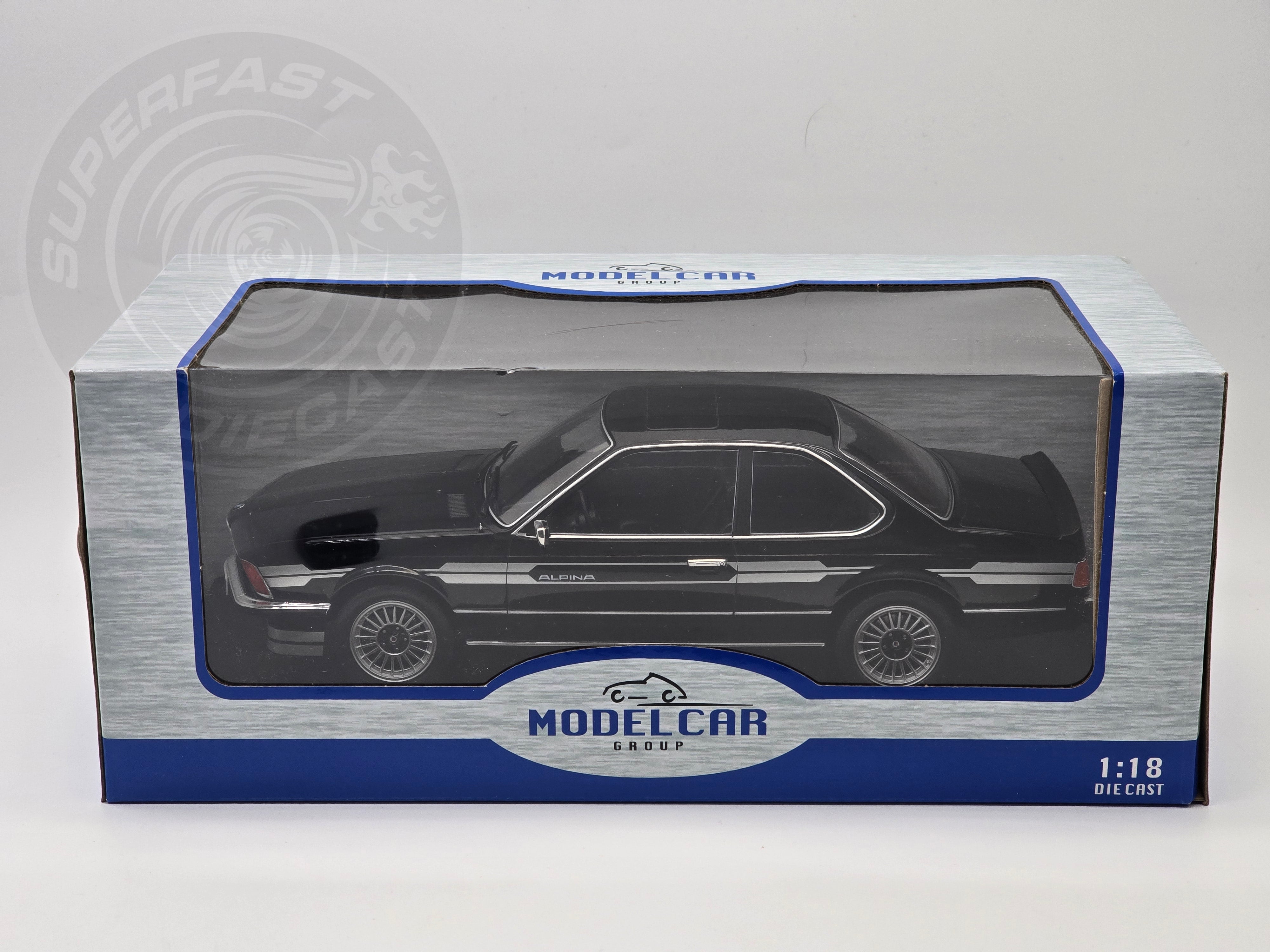 MCG 1:18 Scale Diecast Model Car - 1980 BMW Alpina B7 Turbo (E24), Black - MCG18235