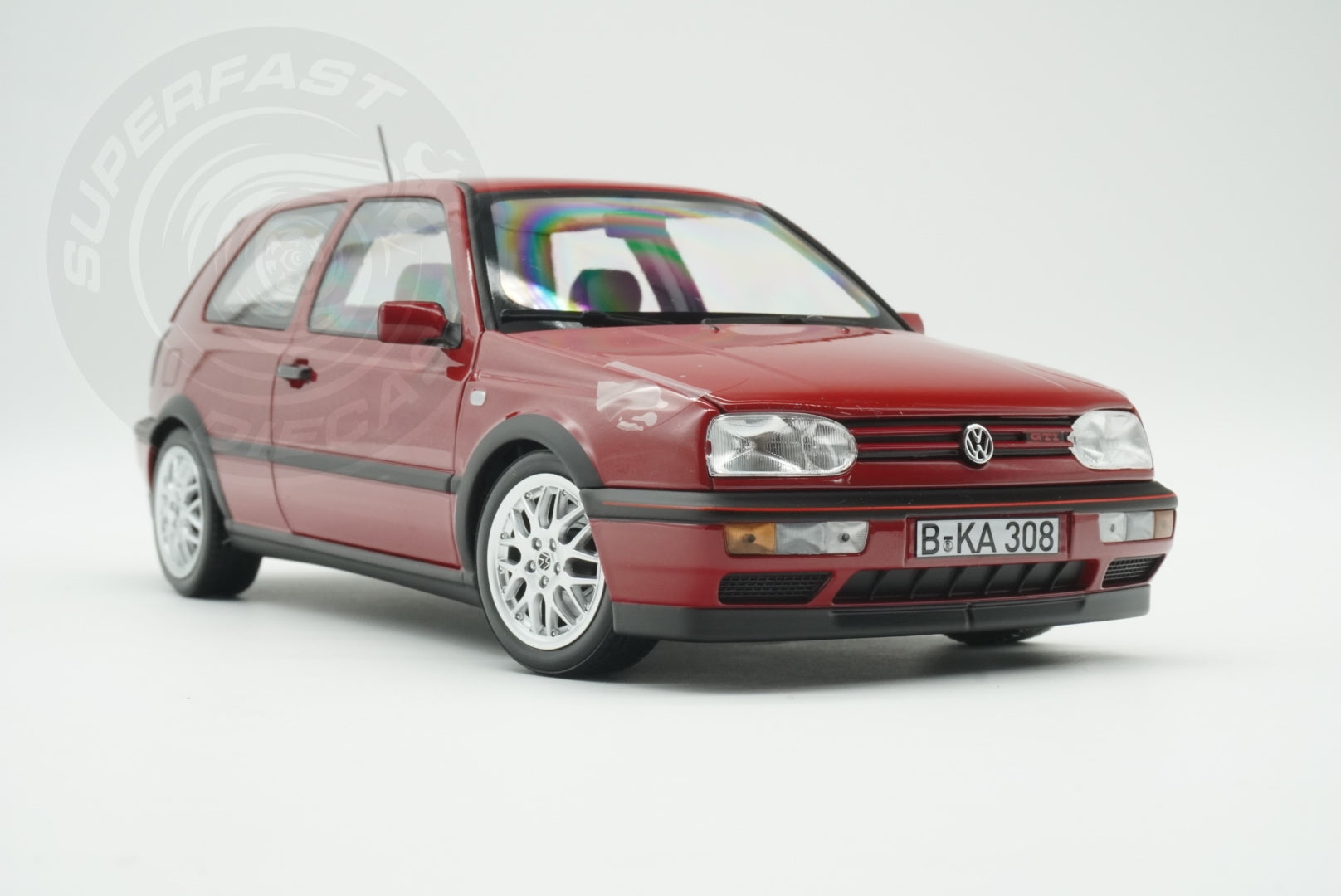 Norev 1:18 Scale Diecast - 1996 VW Volkswagen Golf Mk3, Flash Red - 188418R