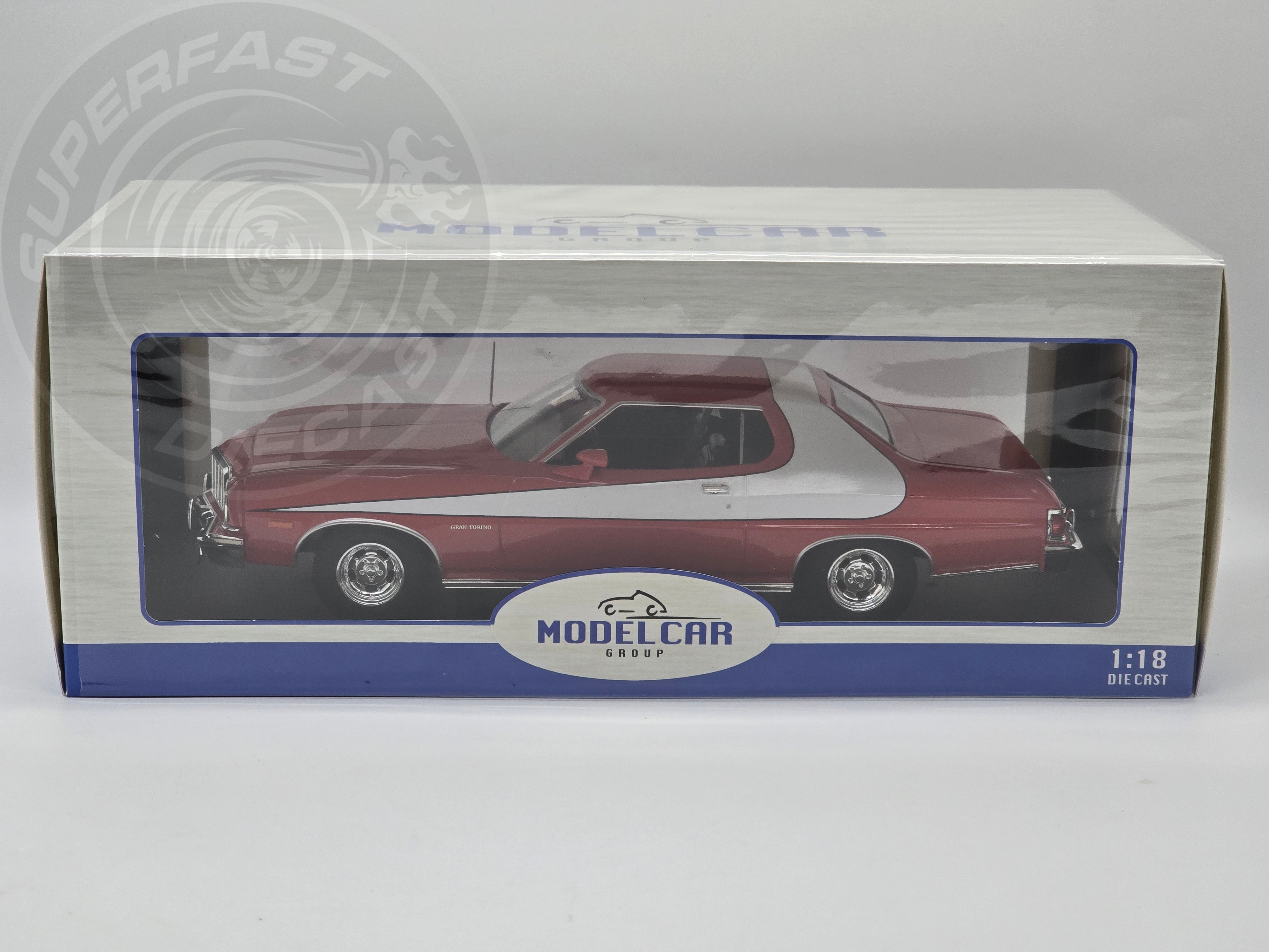 MCG 1:18 Diecast - 1975 Ford Gran Torino, Starsky and Hutch, Red/White - MCG181005