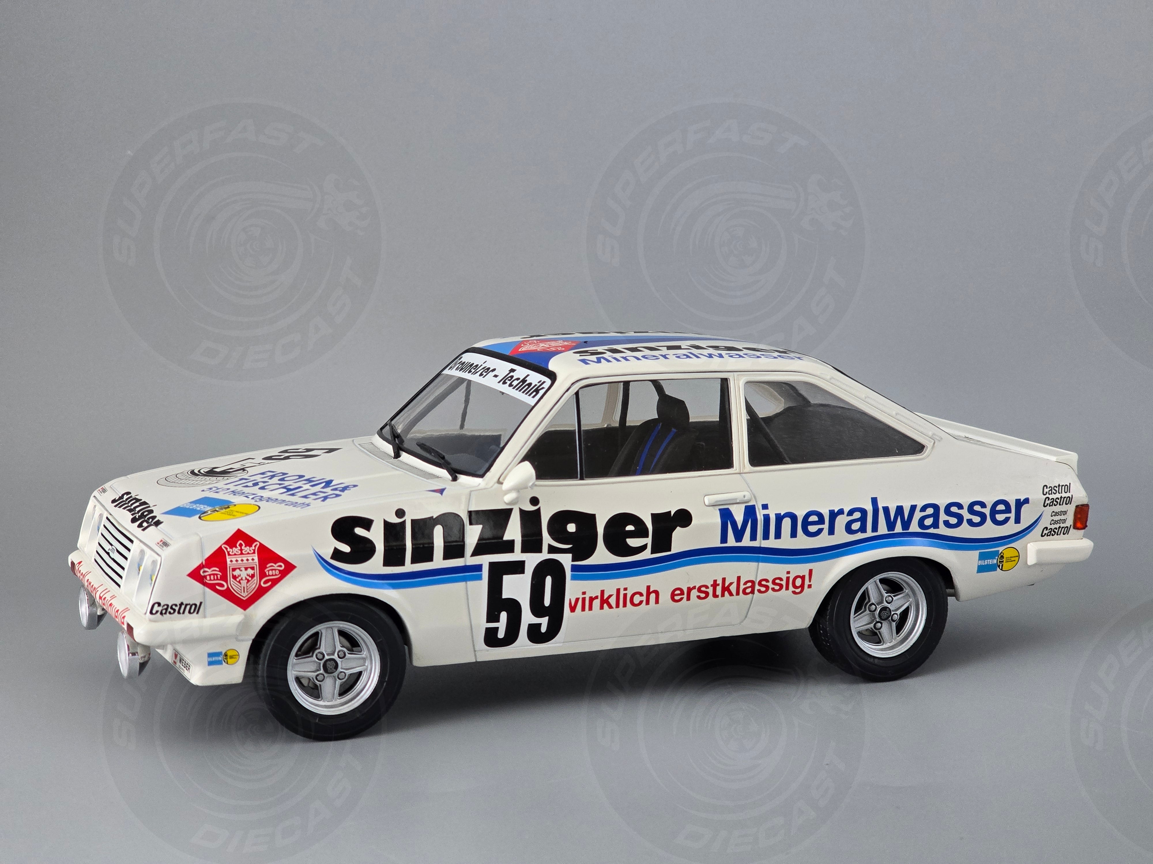 MCG 1:18 Scale Diecast Ford Escort MK II RS 2000, 24h Nürburgring, 1982, Sinzigar Mineralbrunnen, #59 - MCG18438R