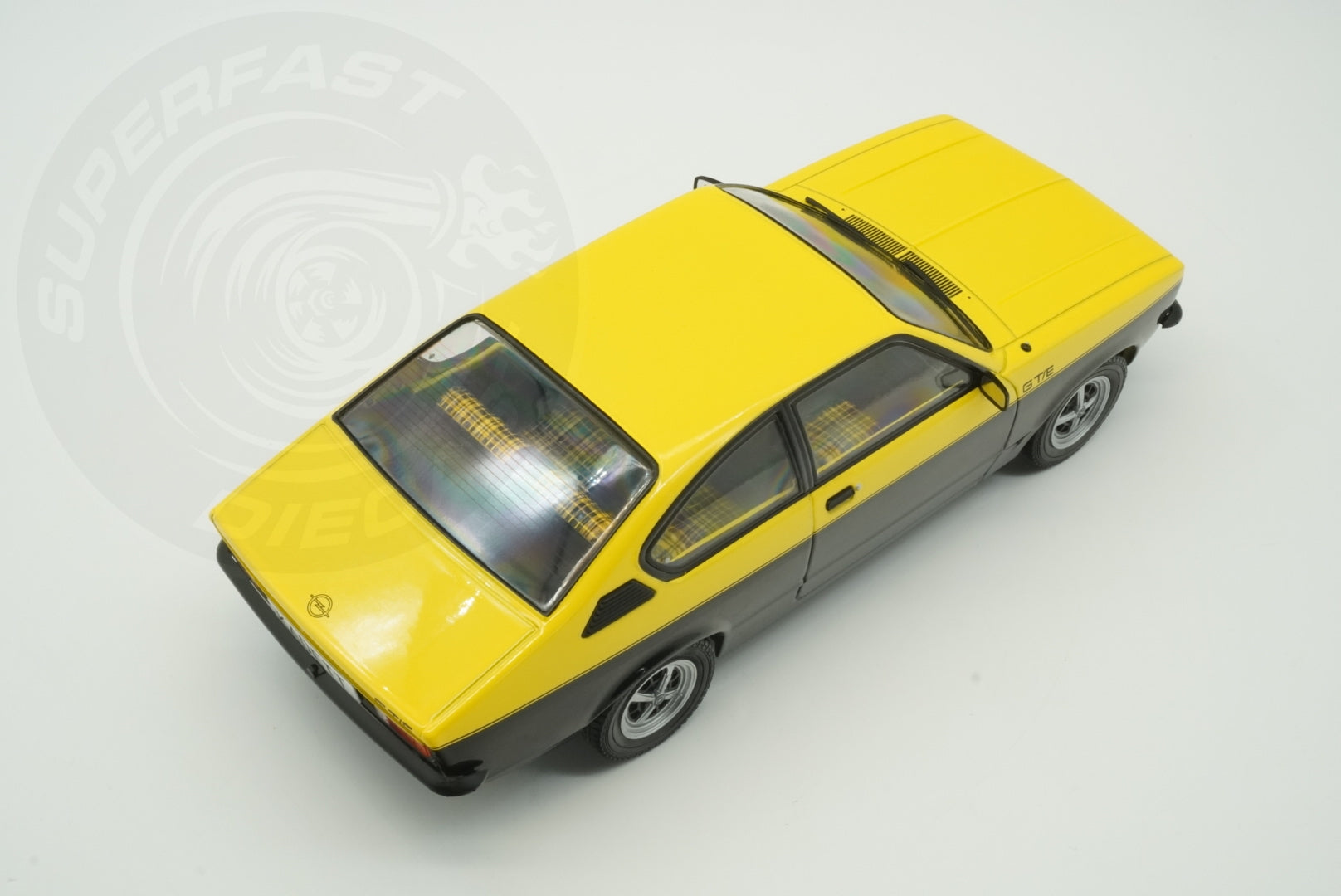 MCG 1:18 Scale Diecast - 1975 Opel Kadett C Coupe GTE in Yellow/Black - MCG18598